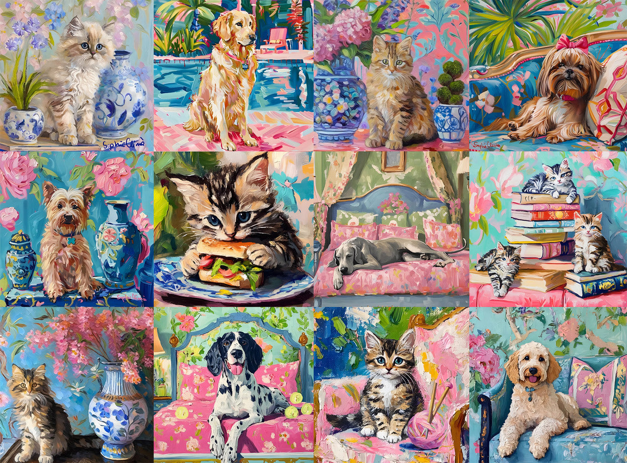 buffalo-games-bonjour-katzen-hunde-1000-teile-puzzle image 2