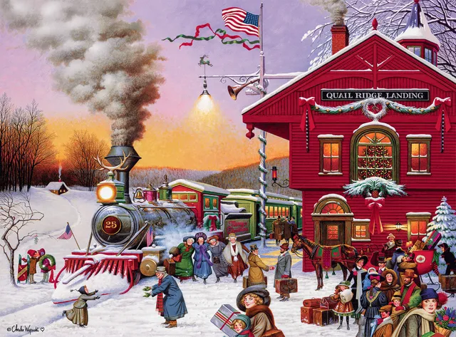 buffalo-games-wysocki-whistle-stop-christmas-1000-teile-puzzle image 1