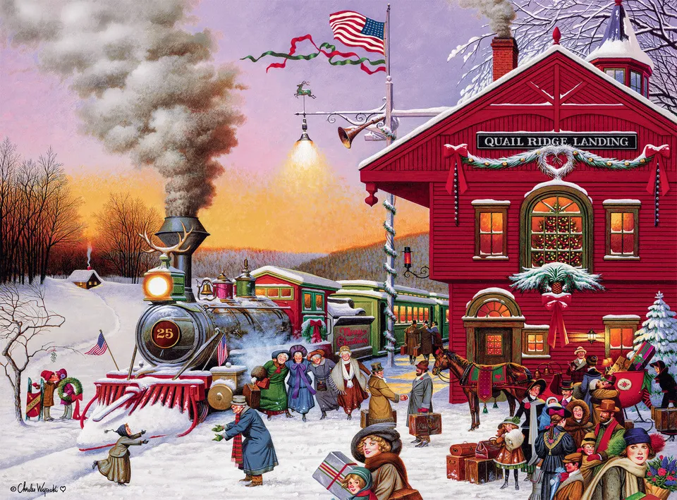 buffalo-games-wysocki-whistle-stop-christmas-1000-teile-puzzle image 1