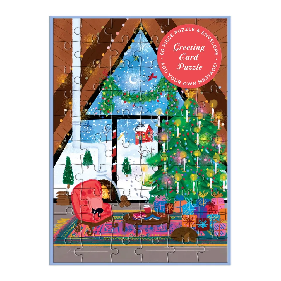 galison-cozy-cabin-grusskarten-puzzle-joy-laforme-60-teile image 1
