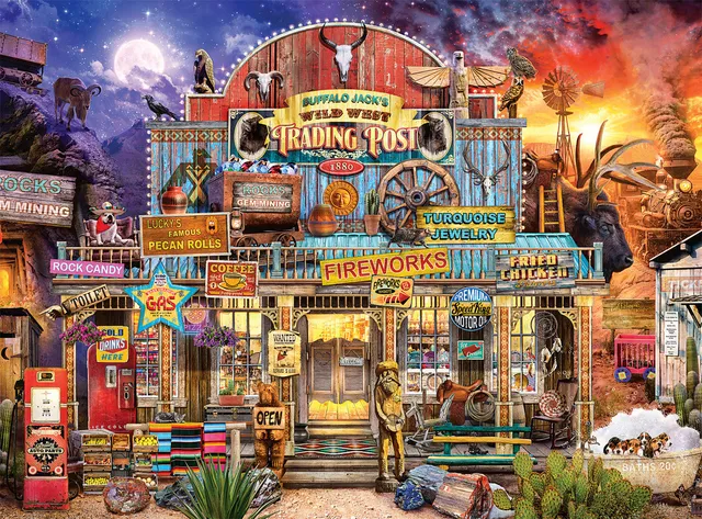 buffalo-games-night-day-wild-west-trading-post-puzzle-1000-teile image 1