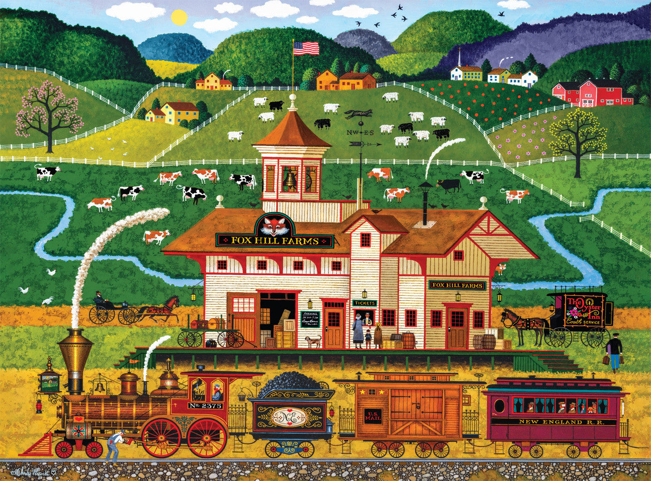 buffalo-games-fox-hill-farms-puzzle-1000-teile-bahnhof image 1