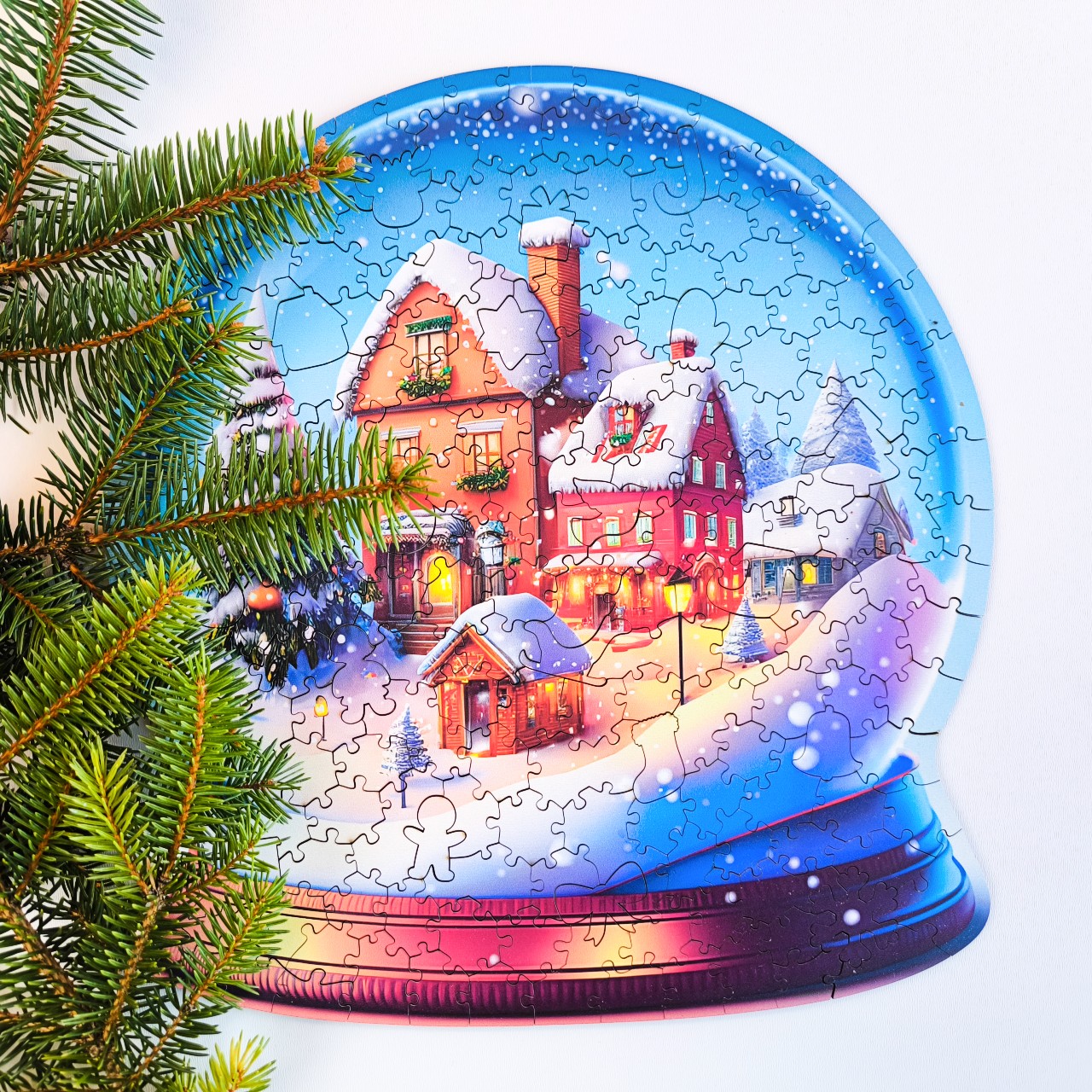 milliwood-christmas-holzpuzzle-schneekugel-200-teile-weihnachtsstadt image 2
