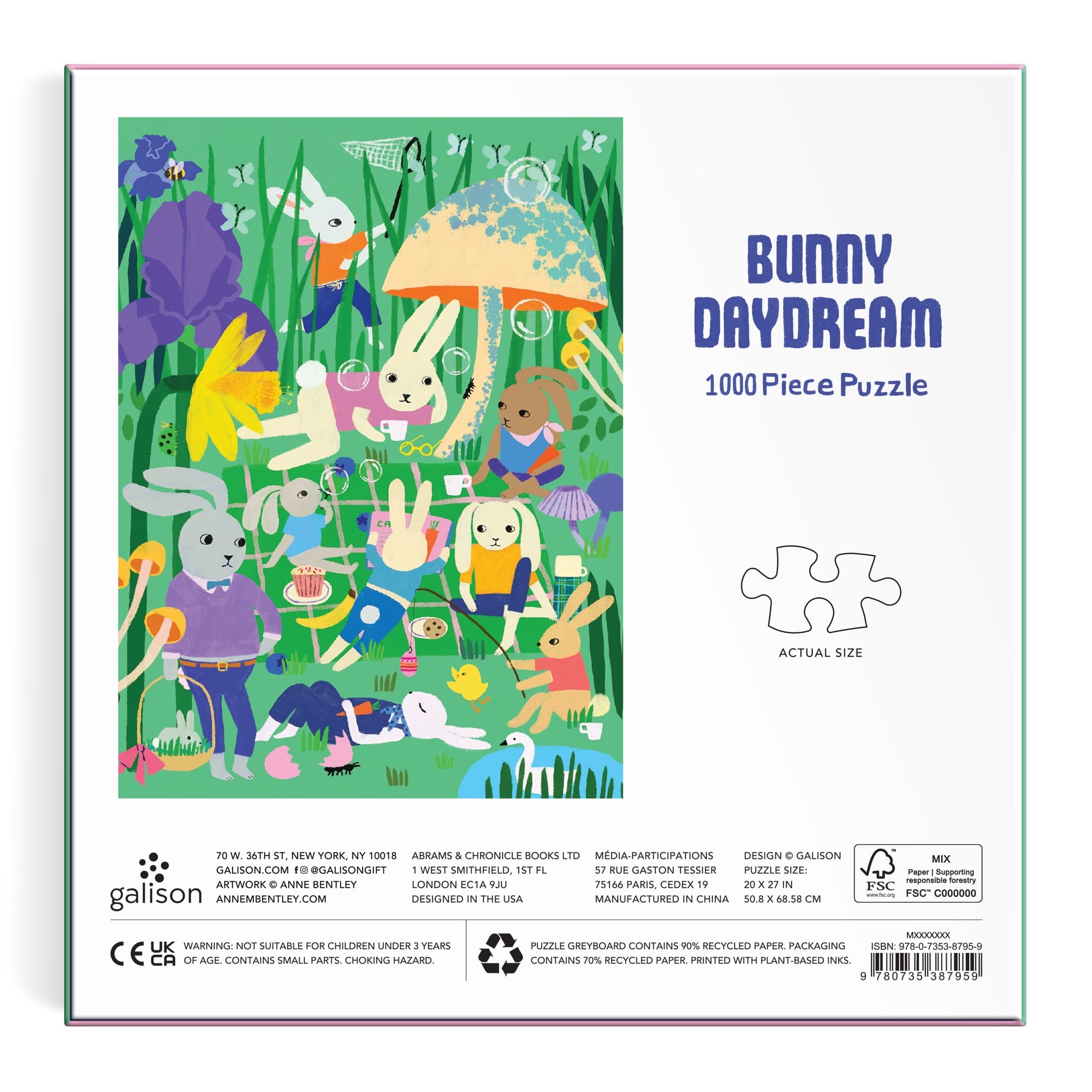galison-bunny-daydream-puzzle-1000-teile-hase image 6