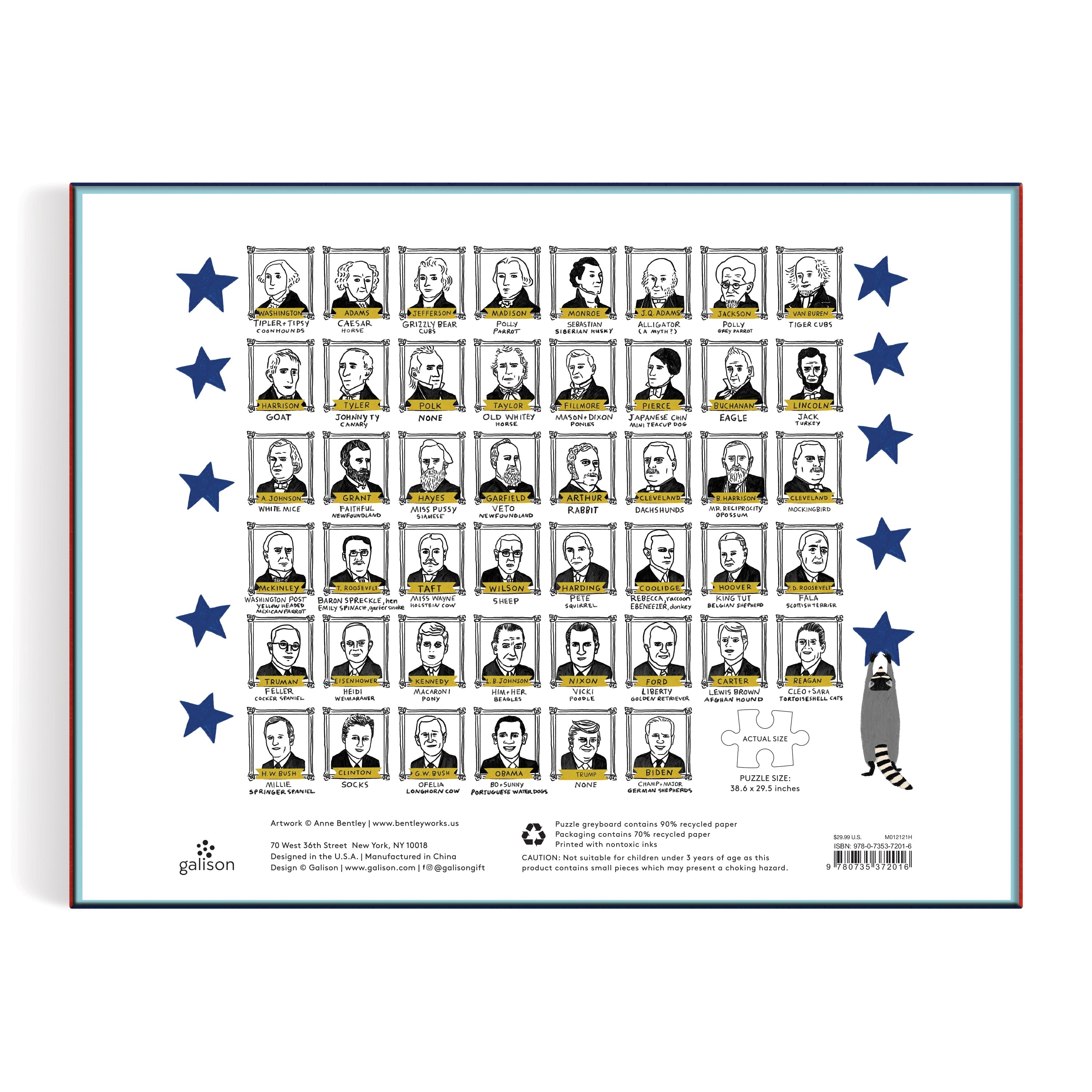 galison-presidents-pets-2000-teile-puzzle-haustiere image 3