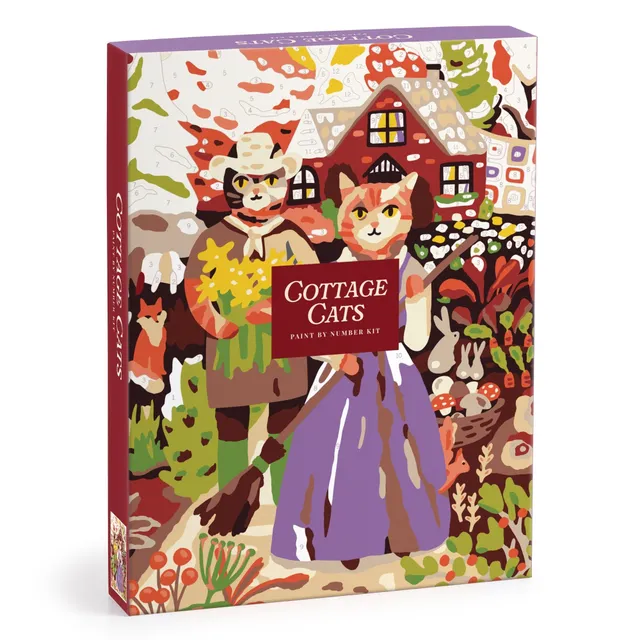 galison-cottage-cats-malen-nach-zahlen-set-23x30cm-katzen image 1