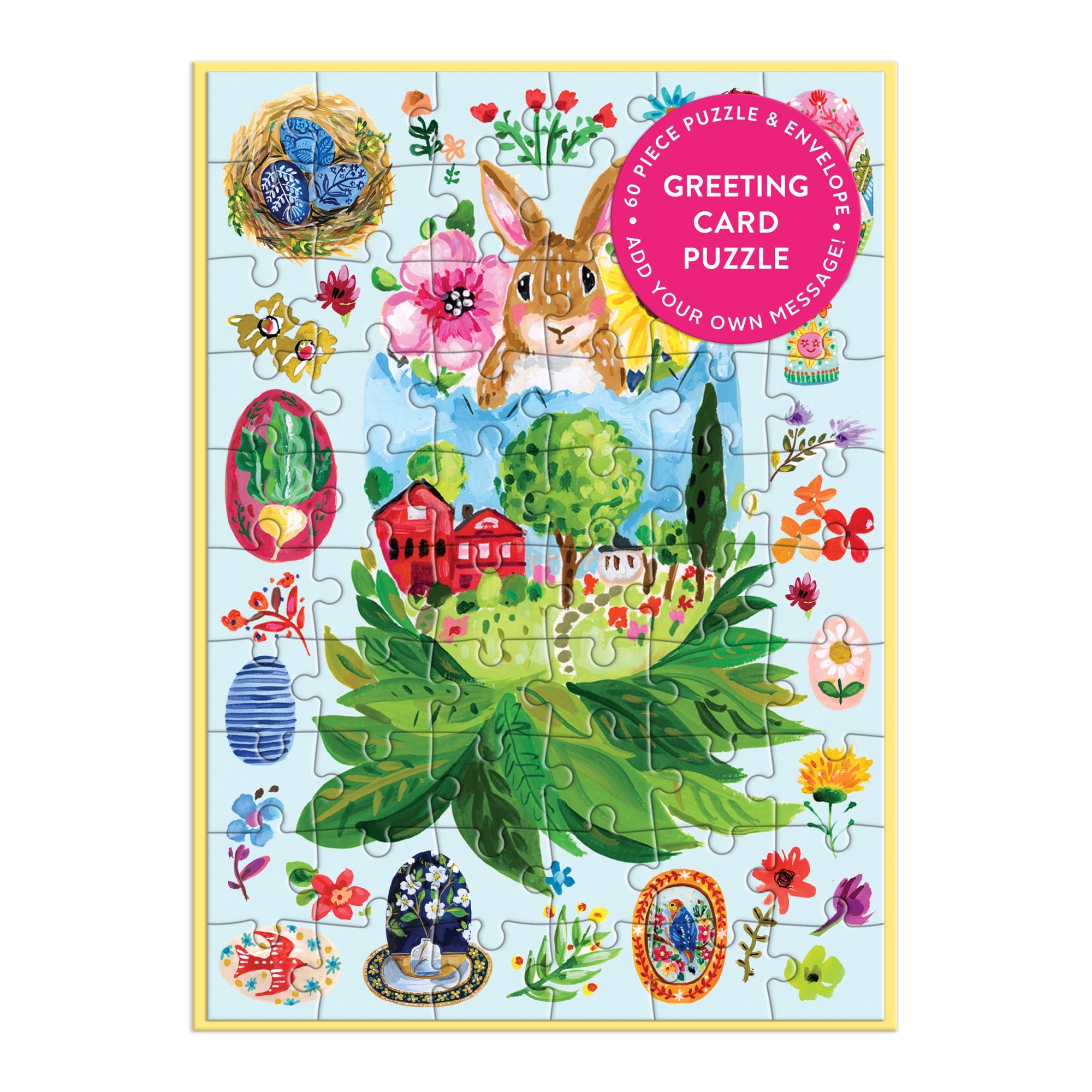 galison-artisanal-eggs-gru-karten-puzzle-60-teile-ostern image 1