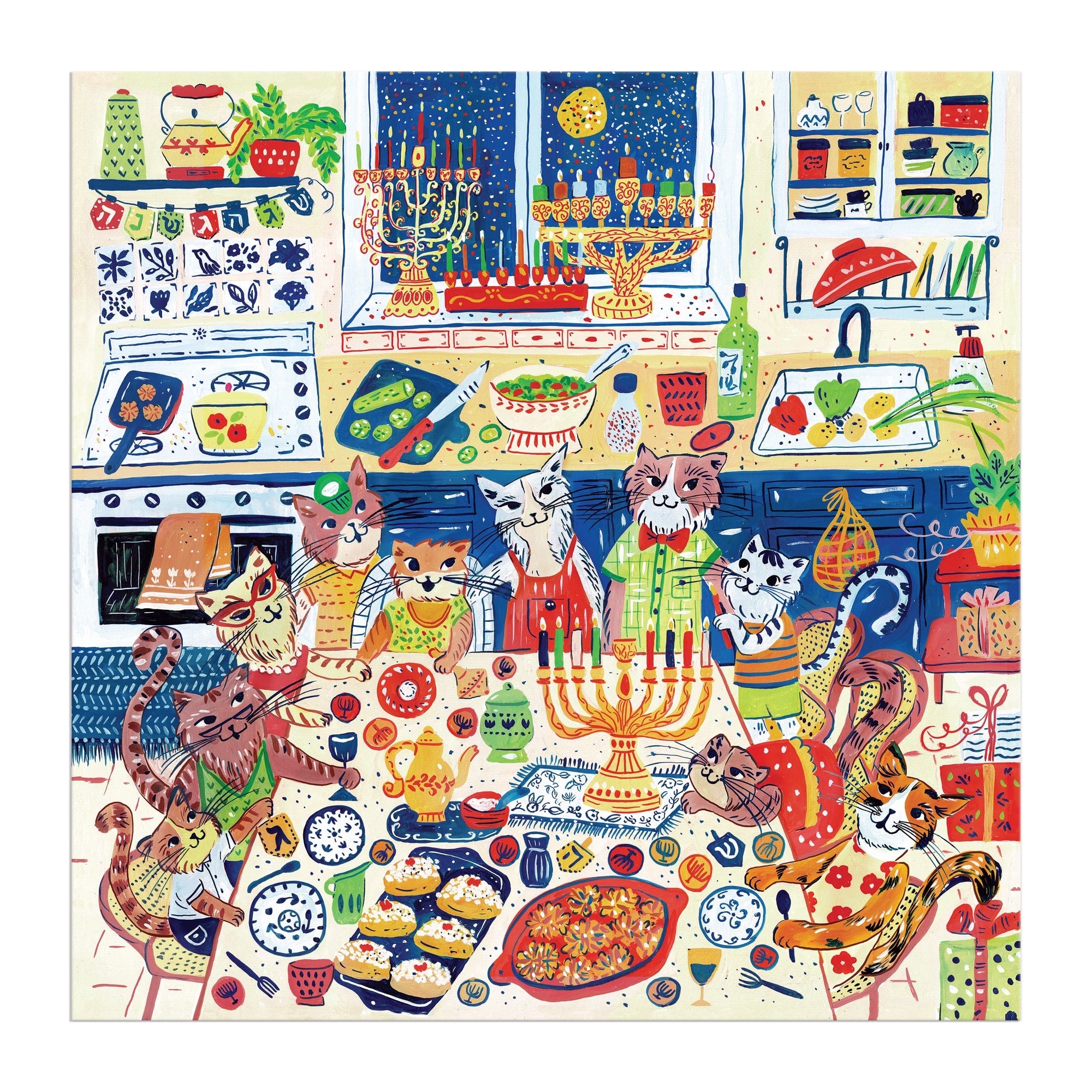 galison-happy-hanukcats-500-teile-puzzle-katzen-festtage image 5