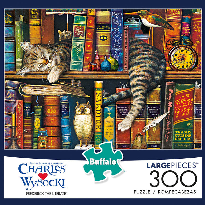 buffalo-games-frederick-literate-300-teile-puzzle-katze-xxl image 1