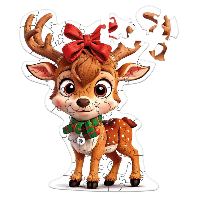 milliwood-christmas-holzpuzzle-rentier-50-teile-kinder image 1
