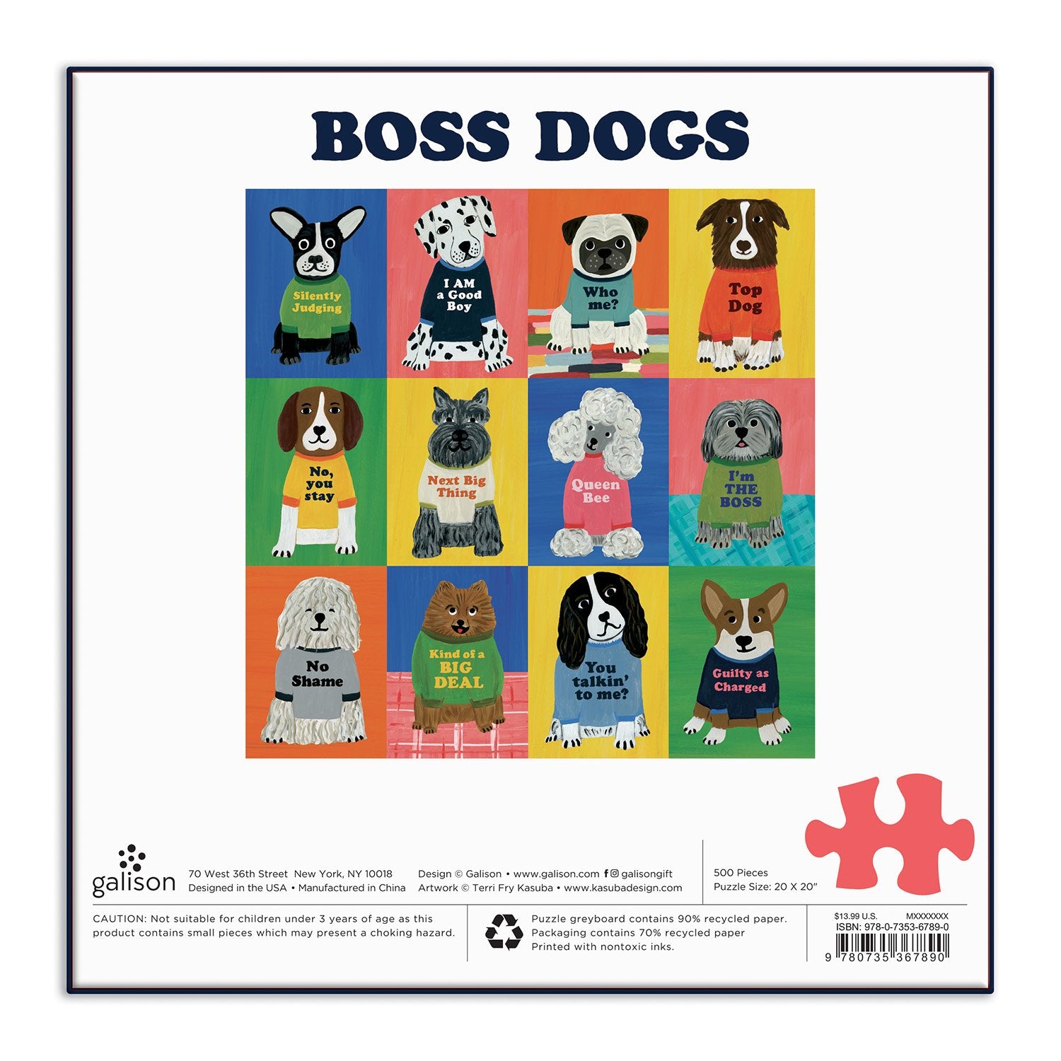 galison-boss-dogs-puzzle-500-teile-familienpuzzle-hunde image 4