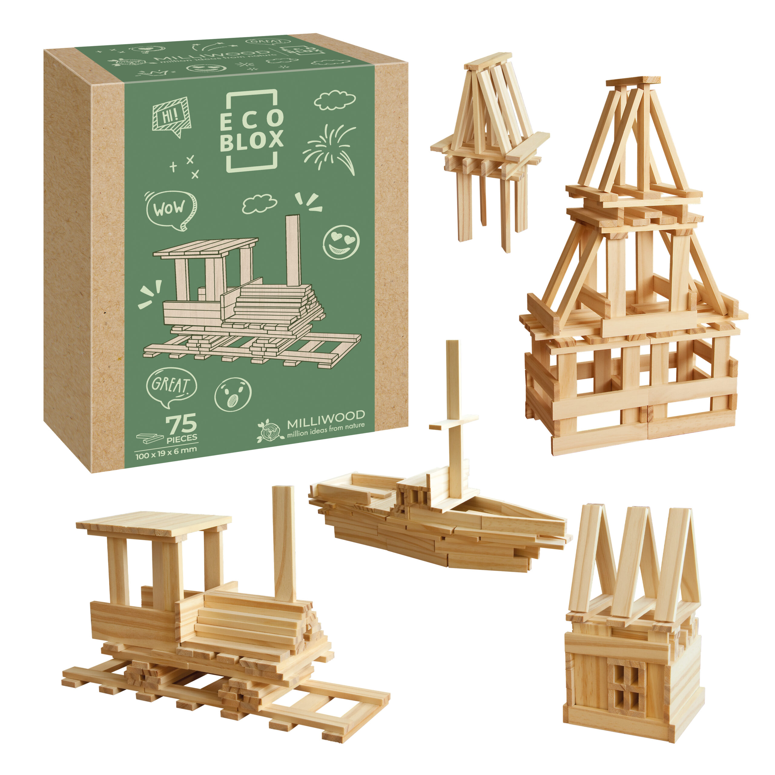 milliwood-ecocreator-holzbaukasten-75-teile-bretter-kreativ image 1