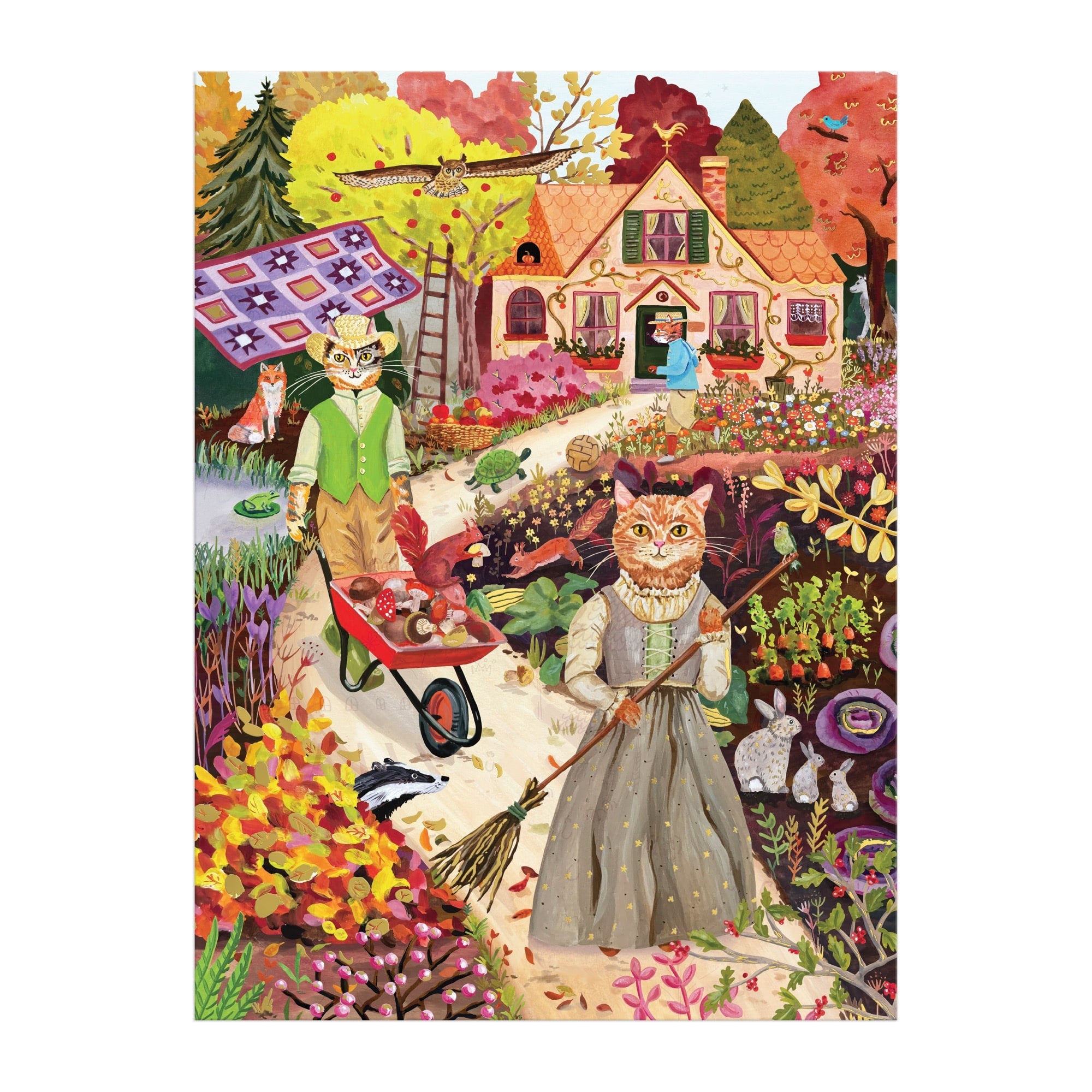 galison-cottage-cats-puzzle-1000-teile-folie-katzen image 5