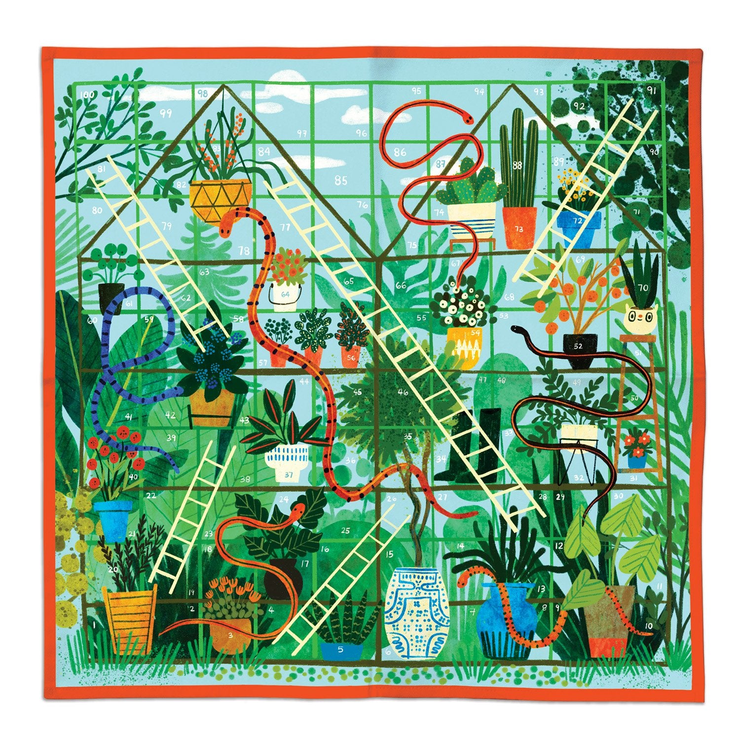 galison-snakes-ladders-bandana-spiel-baumwolle-holzfiguren image 2