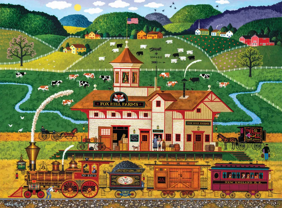 buffalo-games-fox-hill-farms-puzzle-1000-teile-bahnhof image 1