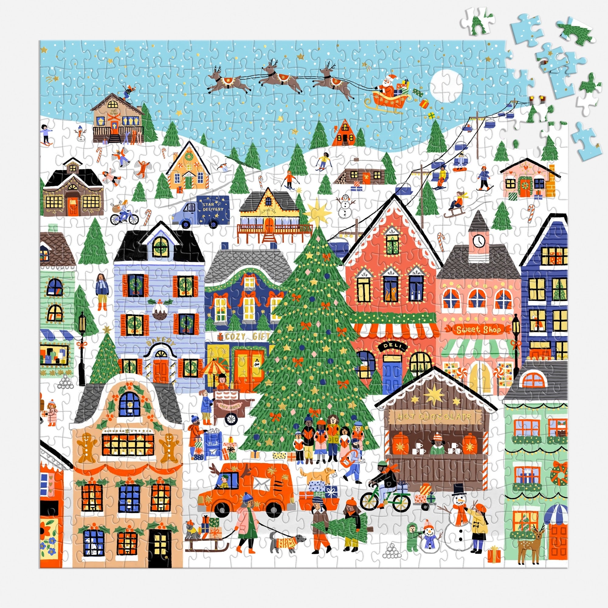 galison-merryville-500-teile-puzzle-folienpuzzle-weihnachten image 4