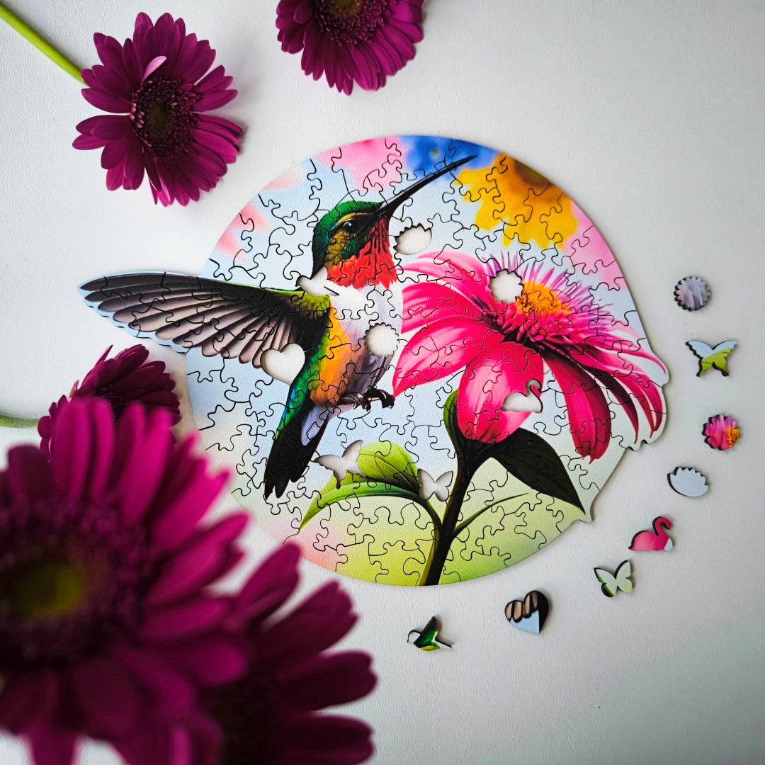 milliwood-celebrating-koliber-holzpuzzle-100-teile-kolibri image 2