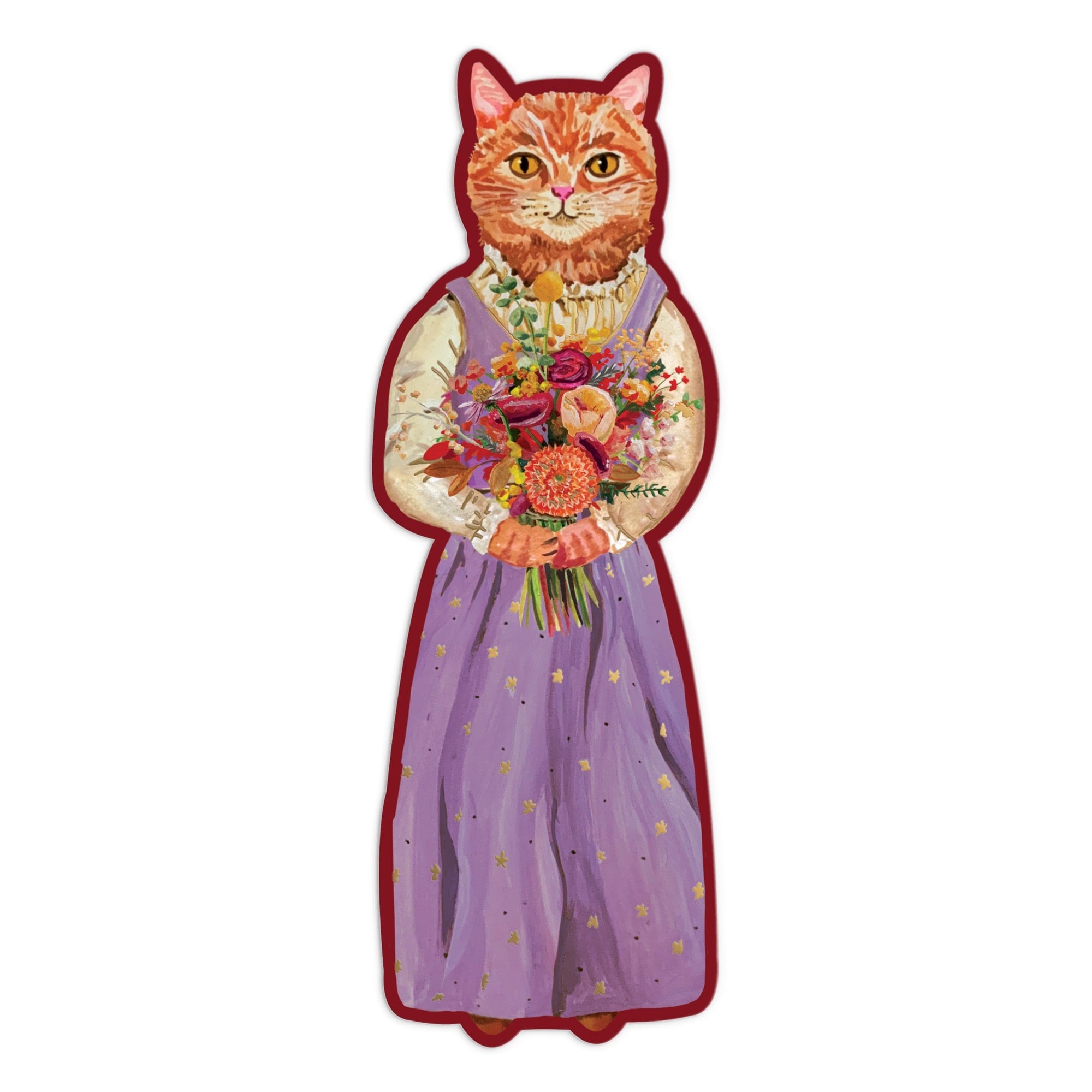 galison-cottage-cats-lesezeichen-katze-blumen-papier image 2