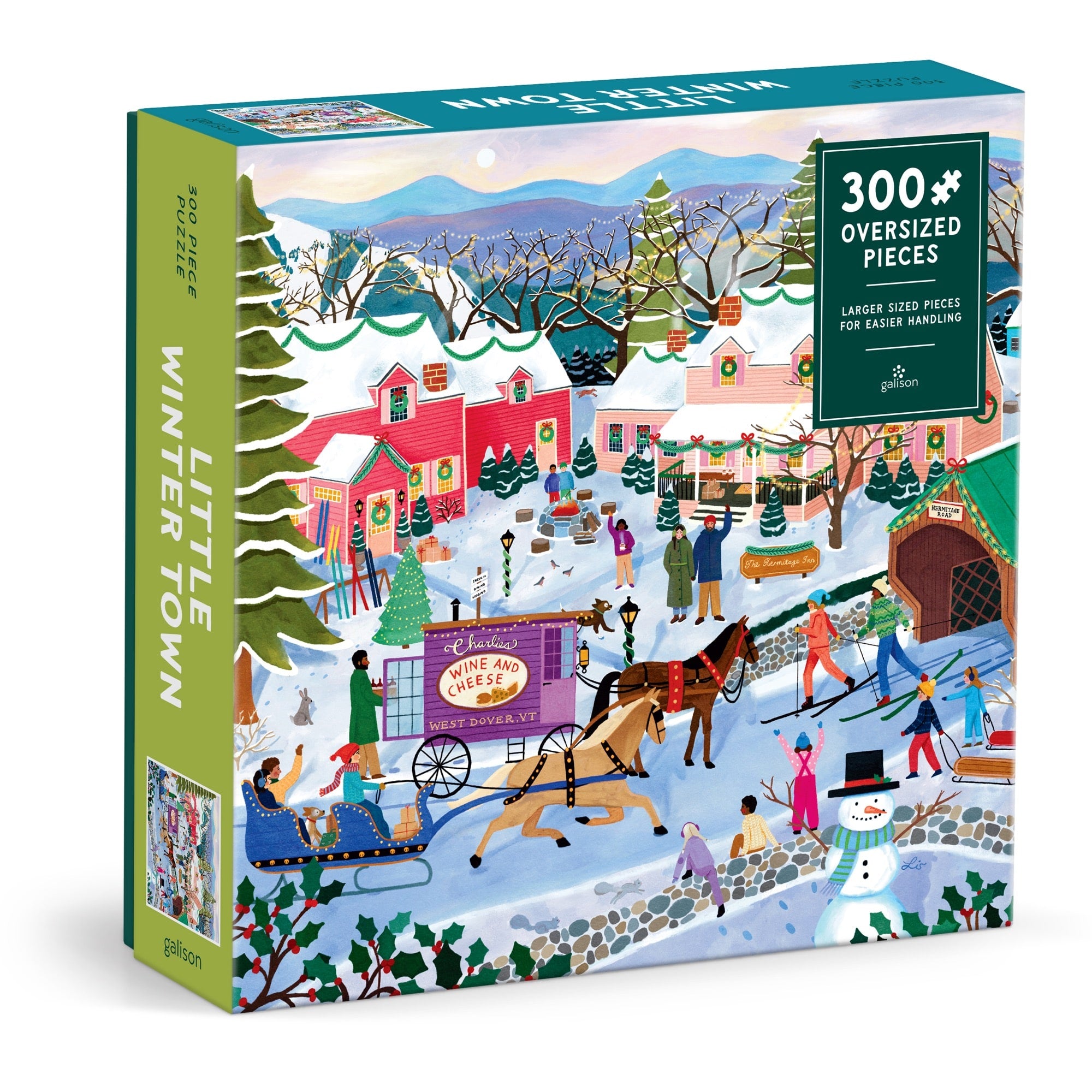 galison-little-winter-town-puzzle-300-teile-xxl-weihnachten image 1