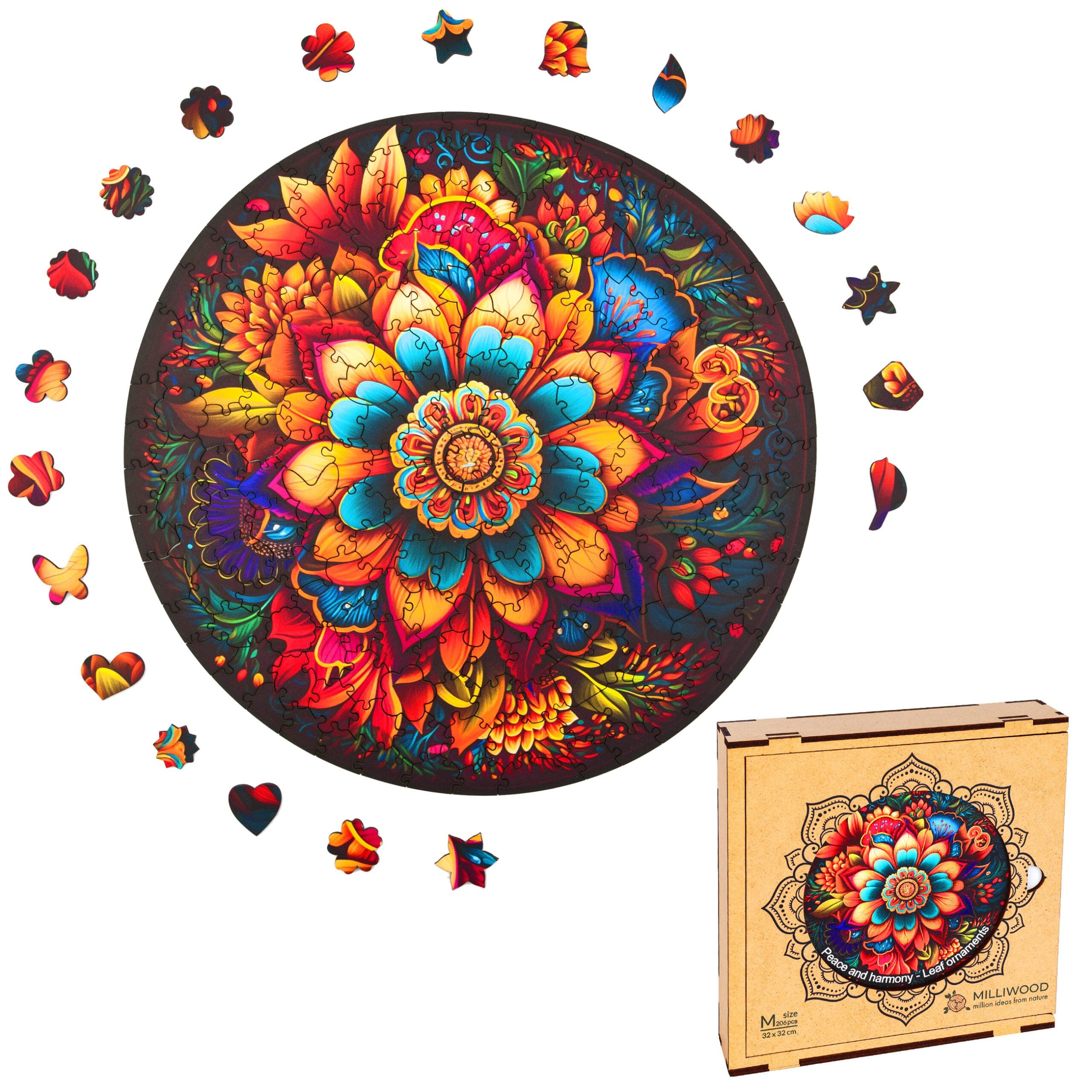 milliwood-peace-and-harmony-leaf-ornaments-holzpuzzle-206-teile image 5