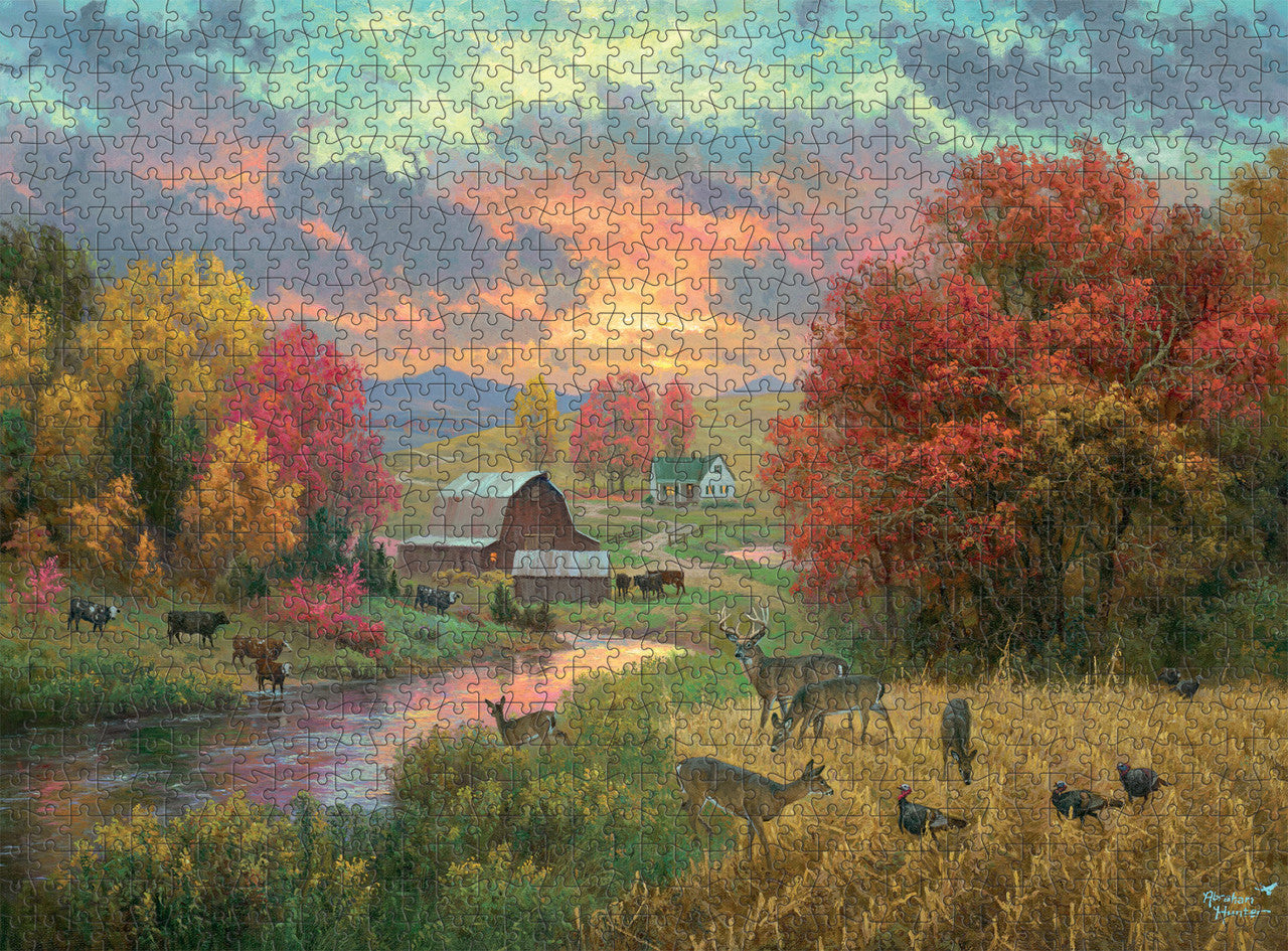 buffalo-games-abraham-hunter-golden-retreat-1000-teile-puzzle-hirsch image 2