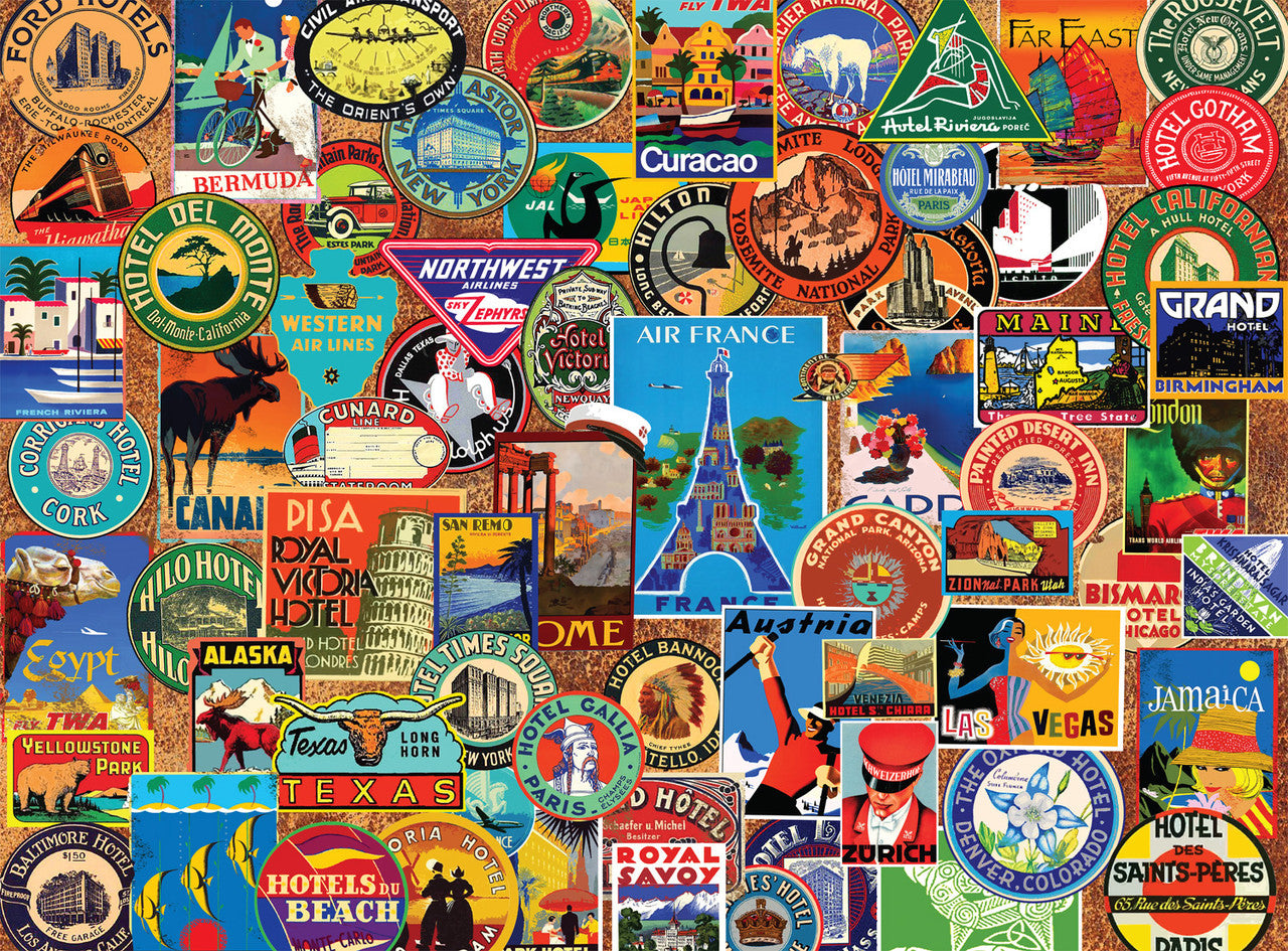 buffalo-games-suitcase-stickers-puzzle-1000-teile-collage image 1