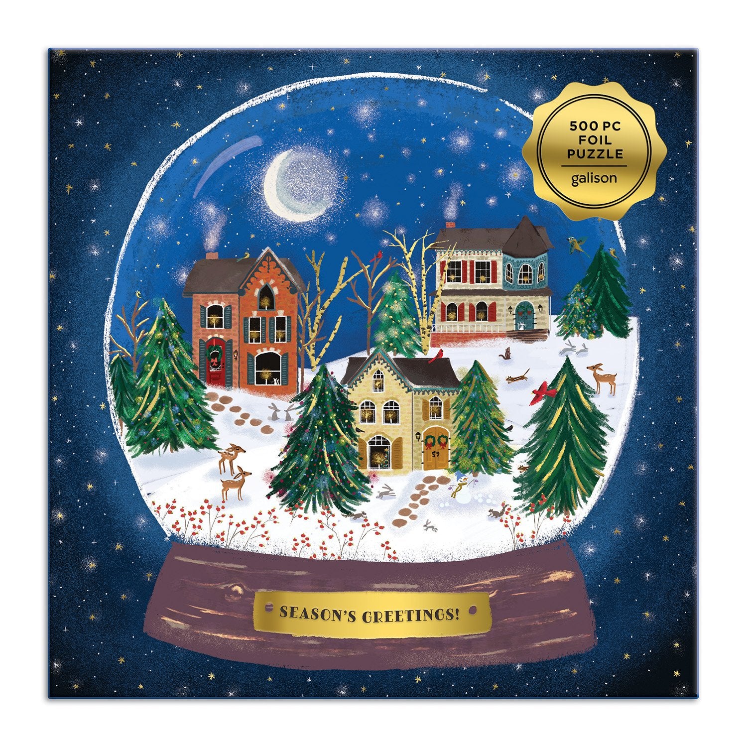 galison-winter-snow-globe-500-teile-puzzle-mit-folie-weihnachten image 2