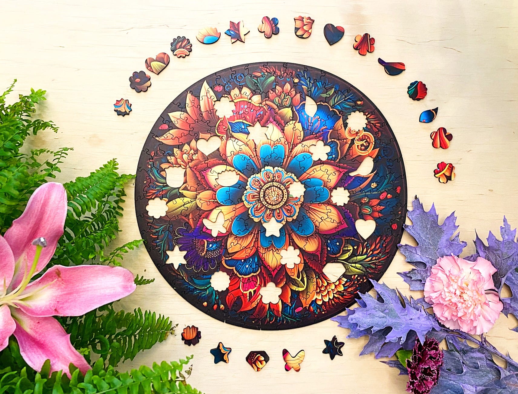 milliwood-peace-and-harmony-leaf-ornaments-holzpuzzle-206-teile image 2