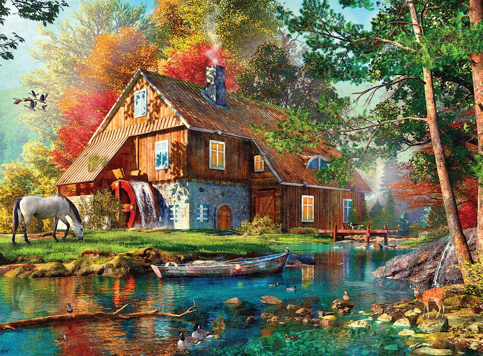 buffalo-games-autumn-watermill-puzzle-1000-teile-m-hle image 1