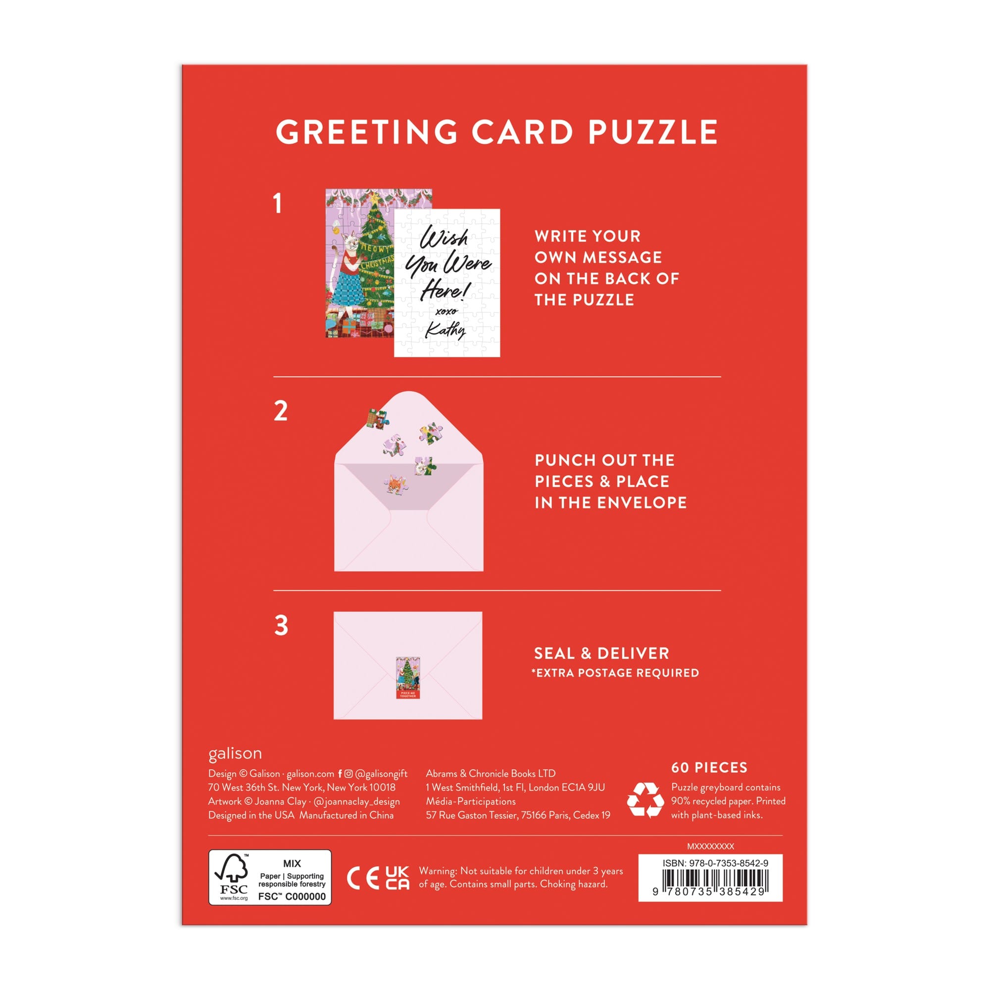galison-meowy-christmas-grusskarten-puzzle-60-teile-katzen image 6