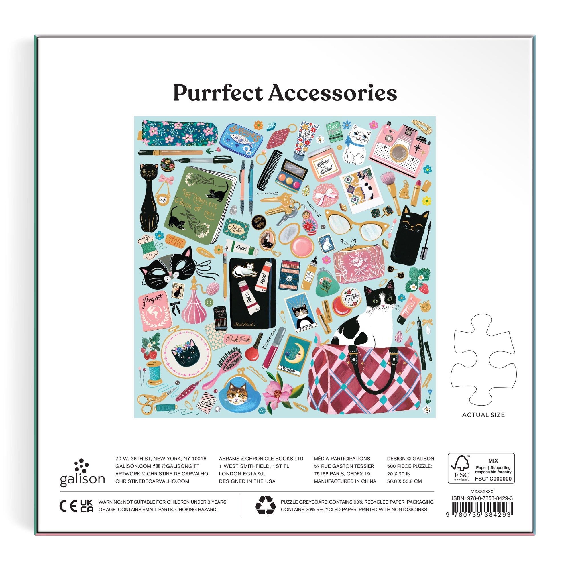 galison-purrfect-accessories-puzzle-500-teile-folie image 5
