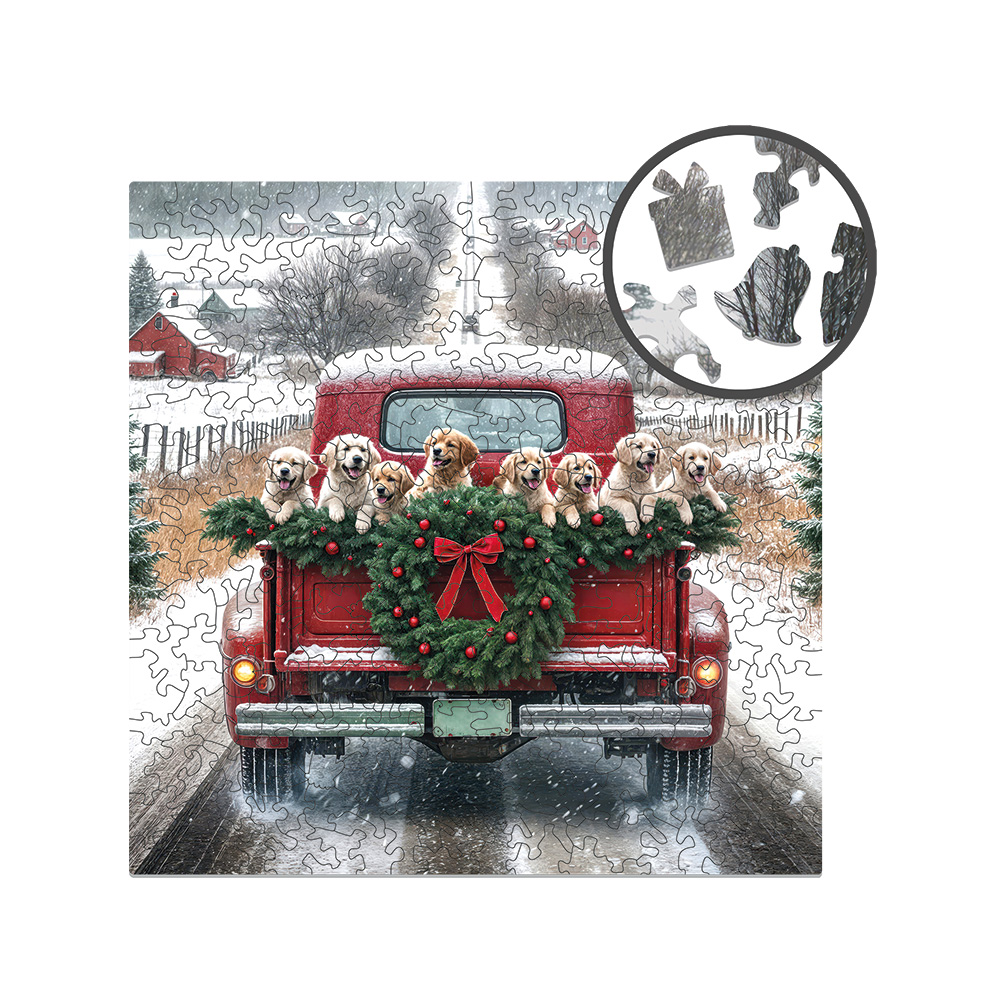 milliwood-christmas-traveling-dogs-holzpuzzle-250-teile-hunde image 1