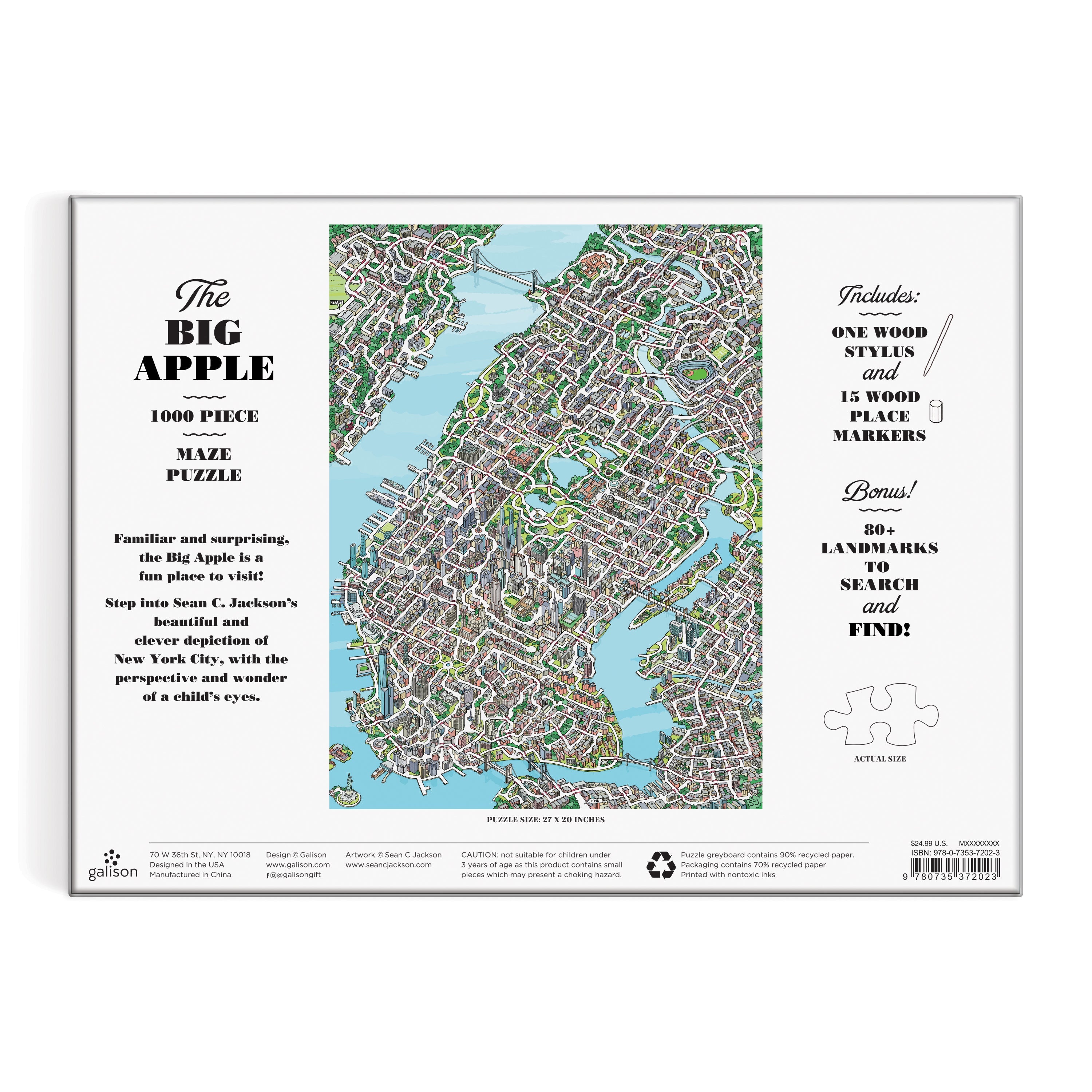 galison-the-big-apple-1000-teile-maze-puzzle-labyrinth-new-york image 3