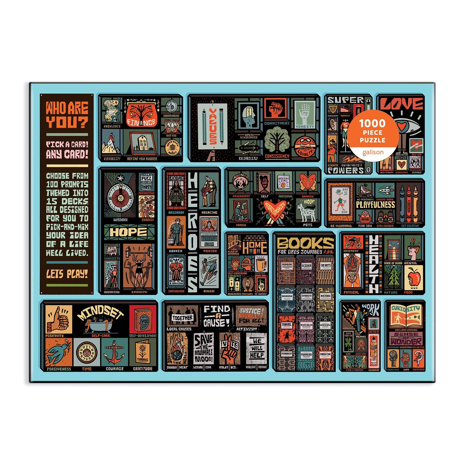 galison-who-are-you-puzzle-1000-teile-mapology-spr-che image 2