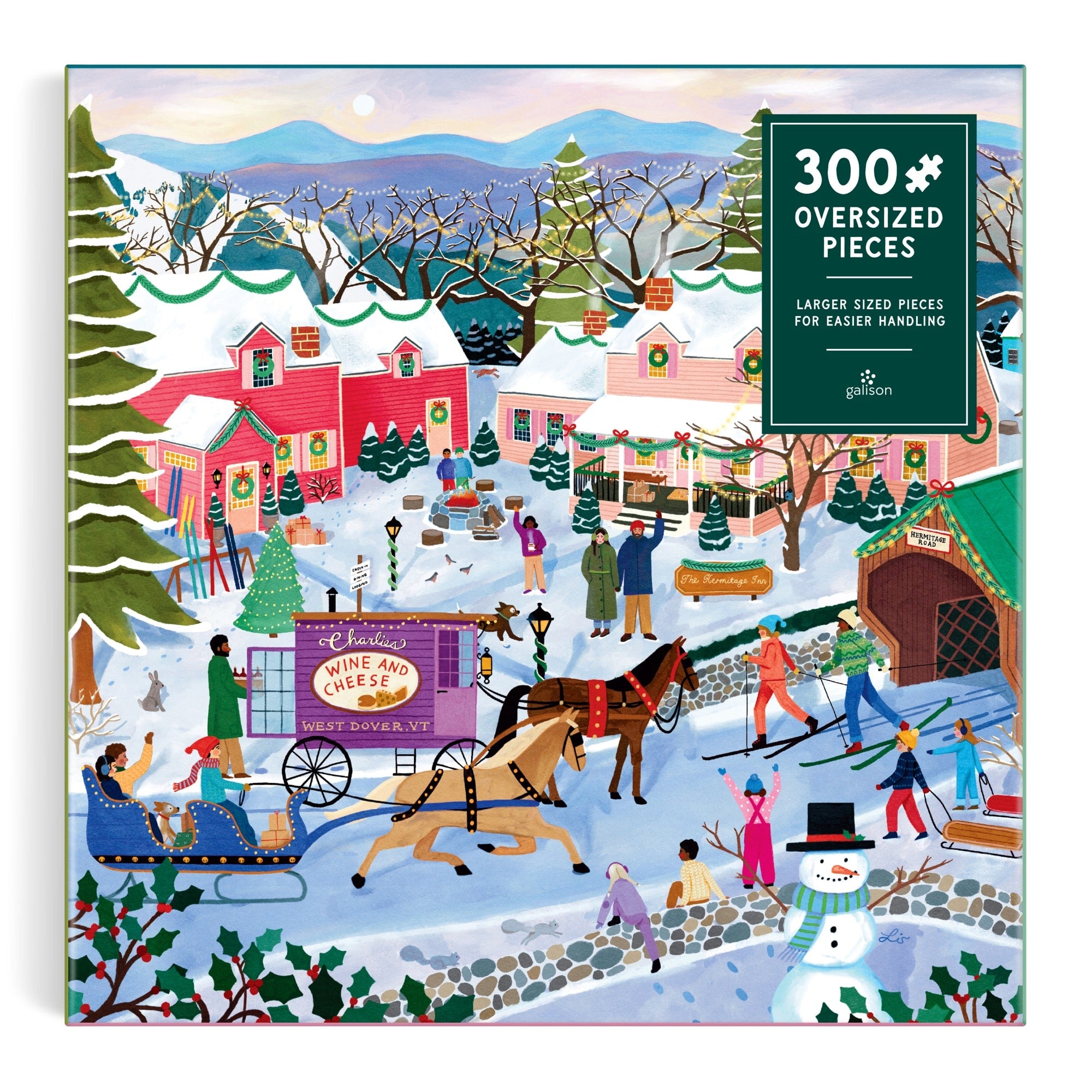 galison-little-winter-town-puzzle-300-teile-xxl-weihnachten image 2