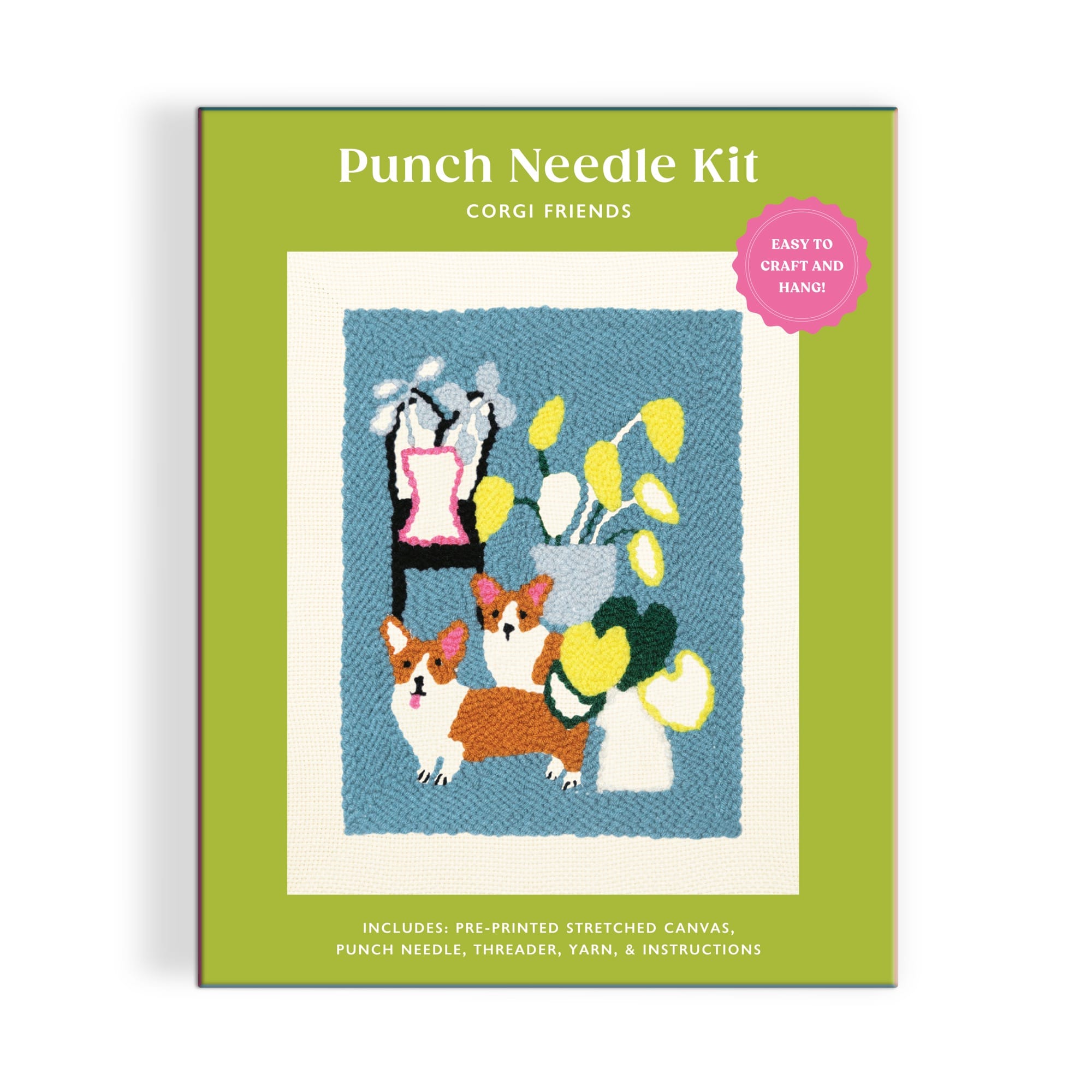 galison-corgi-friends-punch-needle-kit-sticken-9-farben image 2