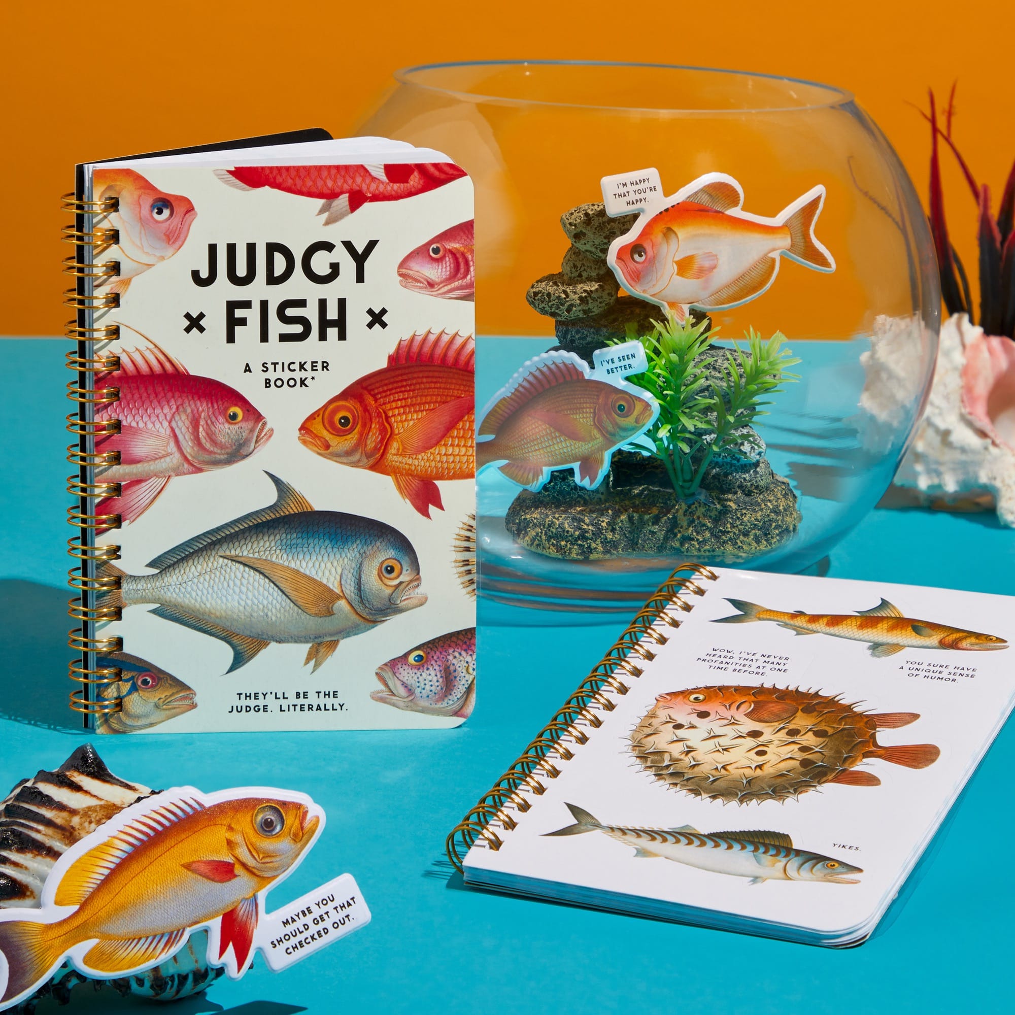 galison-judgy-fish-stickerbuch-20-seiten-vintage image 2