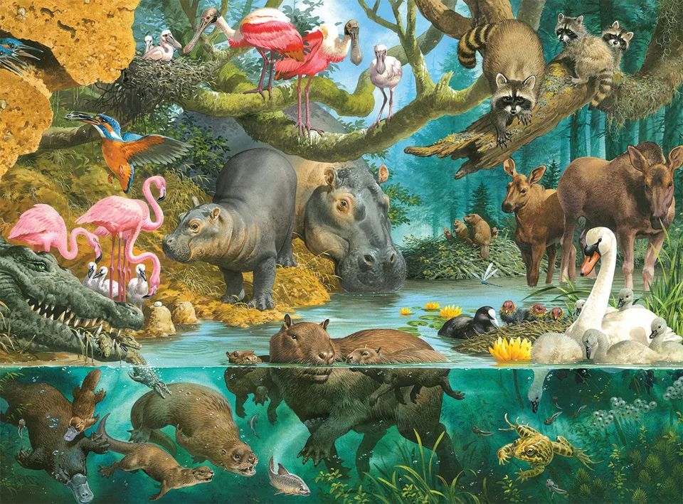 buffalo-games-waterside-nursery-puzzle-1000-teile-tiere image 1
