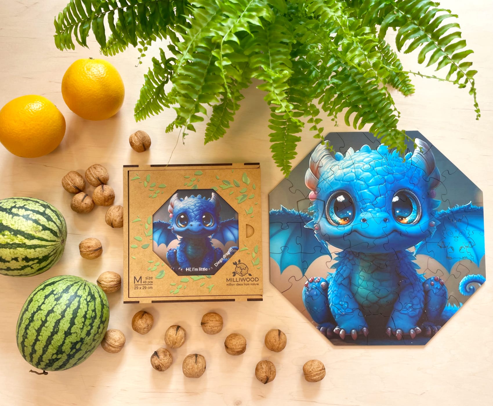 milliwood-hi-i-m-little-diego-dragon-holzpuzzle-46-teile-kinder image 5