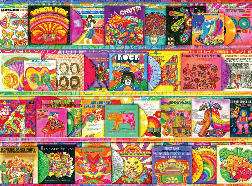 buffalo-games-aimee-stewart-retro-album-covers-puzzle-1000-teile image 1