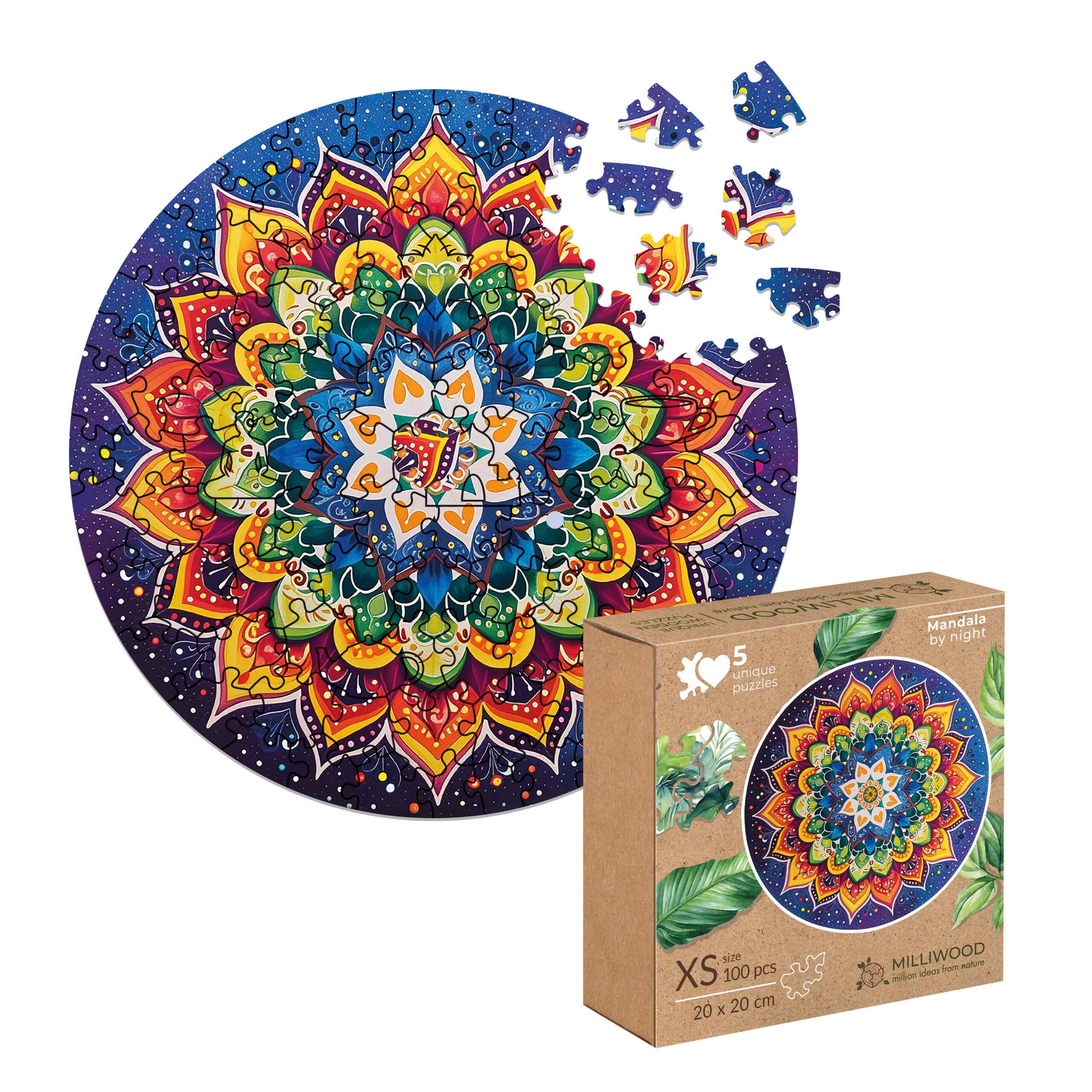 milliwood-peace-and-harmony-nacht-mandala-holzpuzzle-100-teile image 3