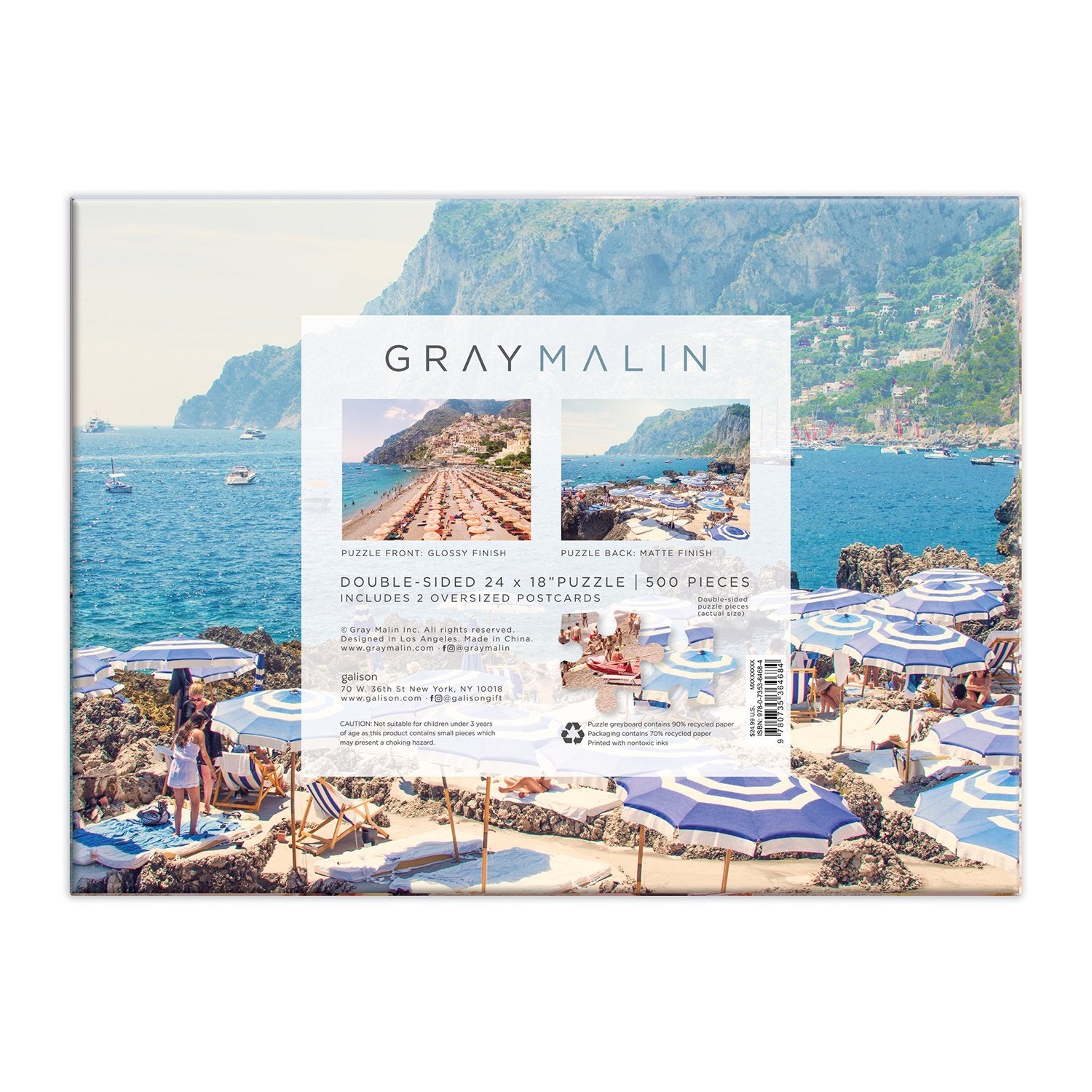 galison-gray-malin-italy-puzzle-500-teile-doppelseitig-strand image 5