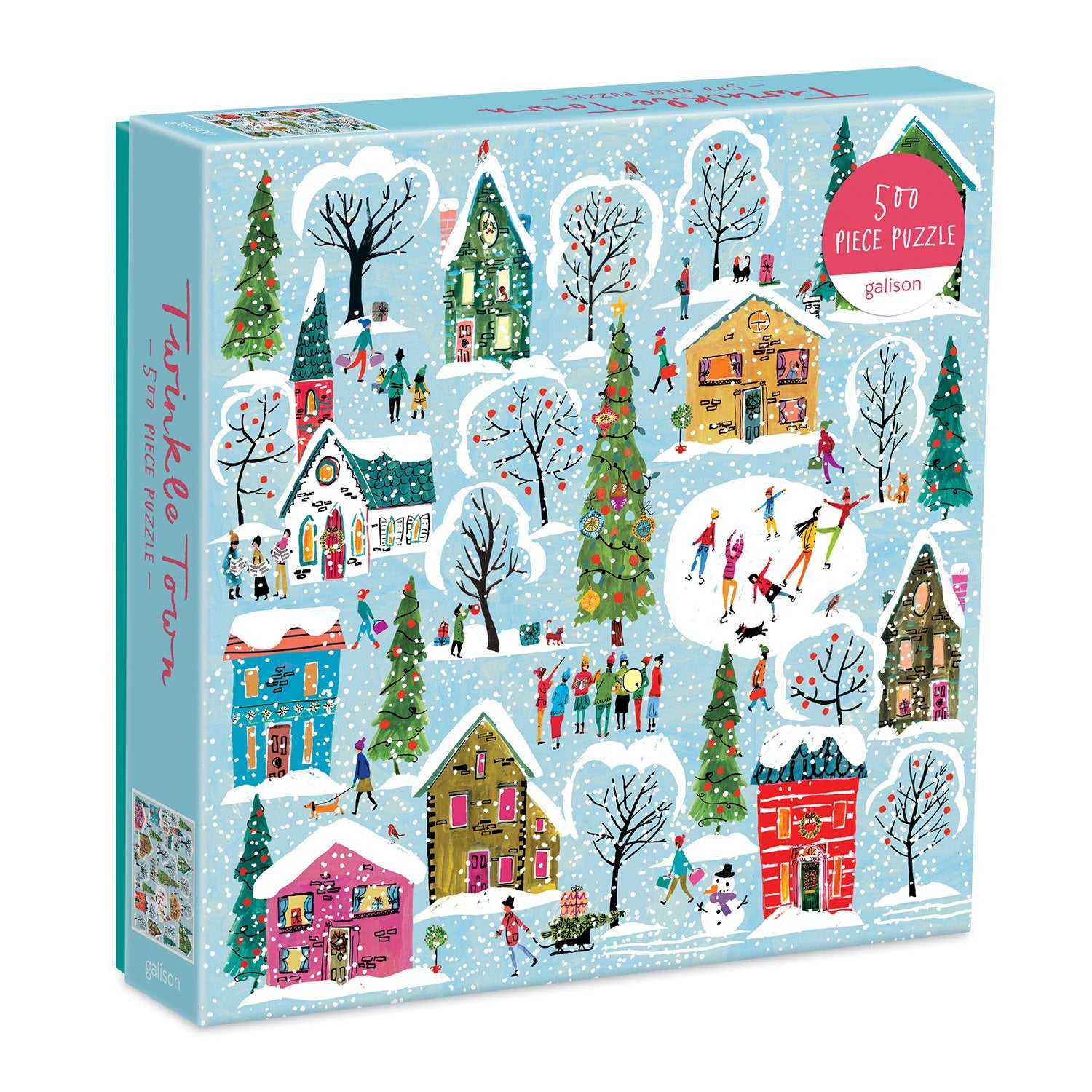 galison-twinkle-town-puzzle-500-teile-winterdorf-weihnachten image 1