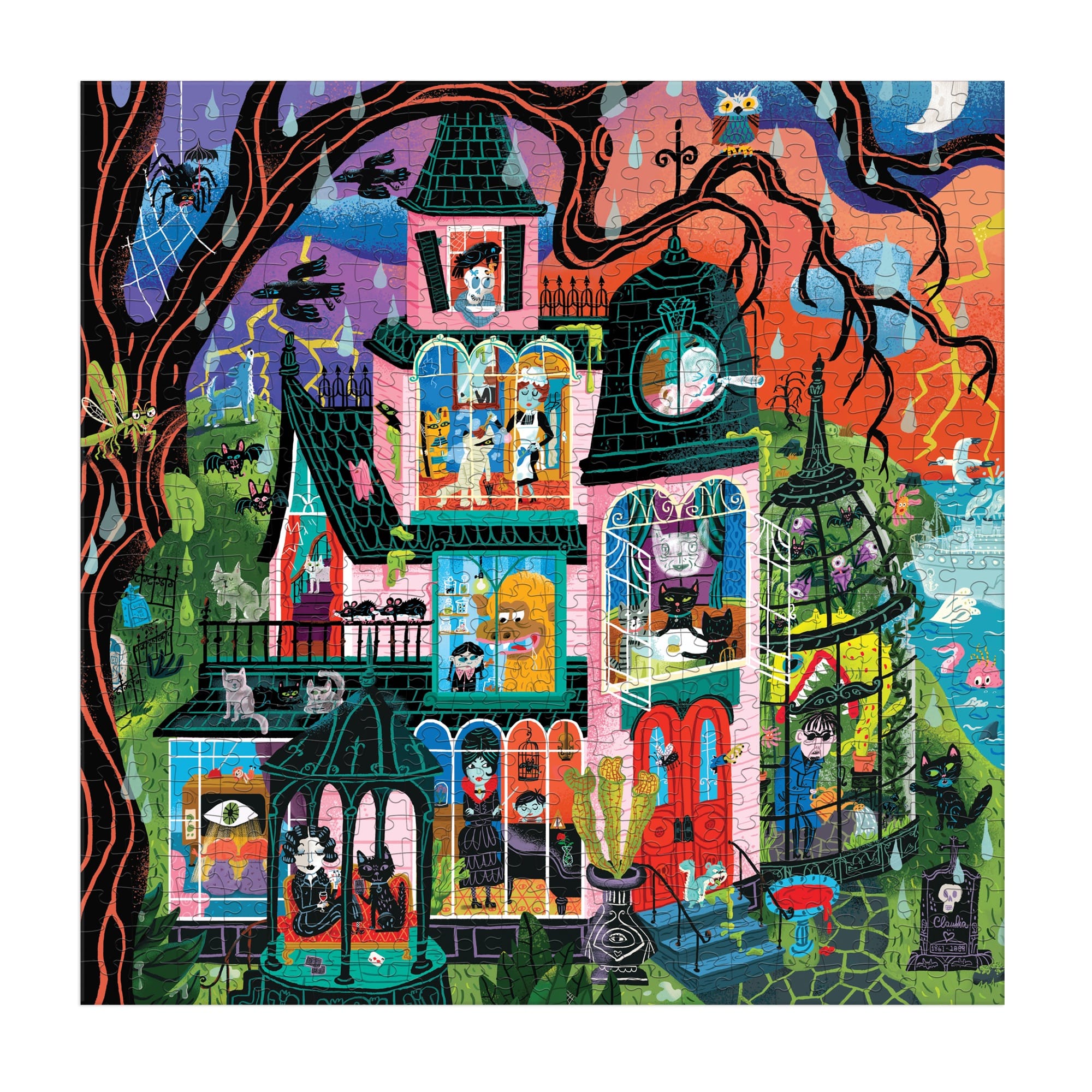 mudpuppy-monster-mansion-familienpuzzle-500-teile-halloween image 3