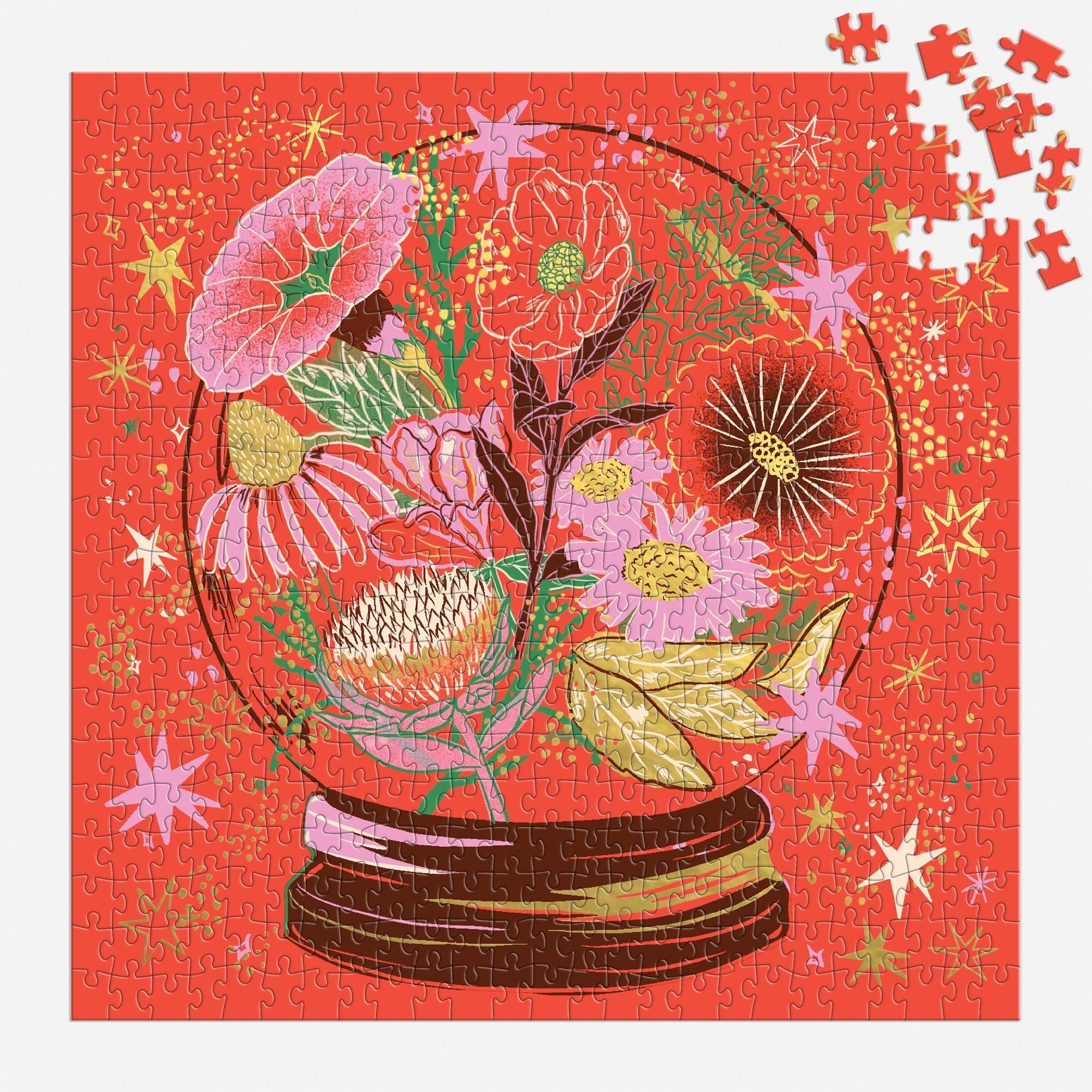 galison-flower-gazing-500-teile-puzzle-mit-goldfolie image 4