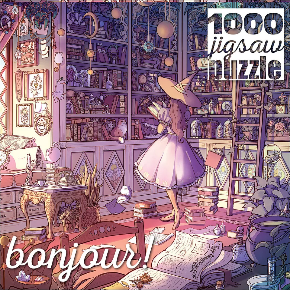buffalo-games-bonjour-witch-s-library-1000-teile-puzzle-hexe image 1