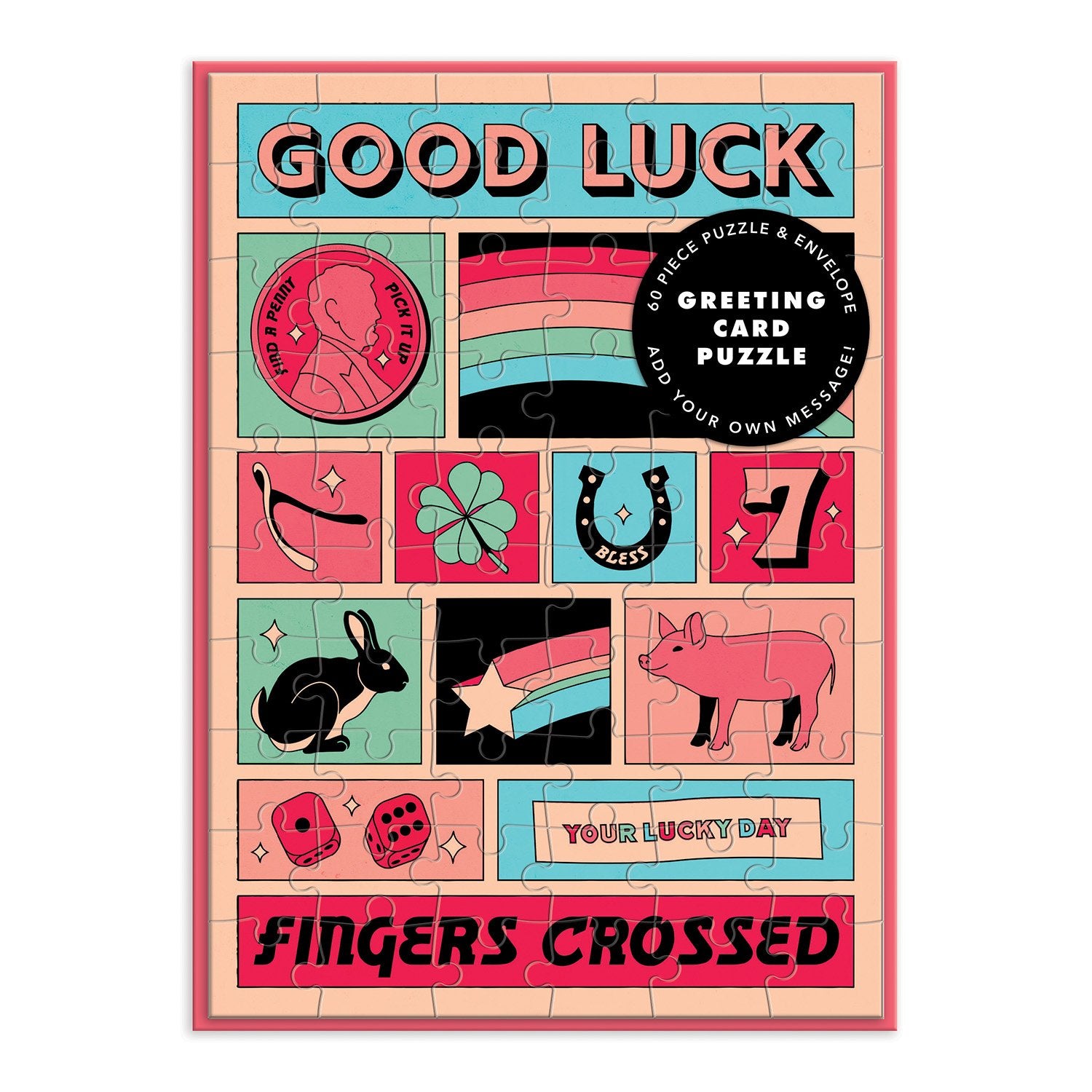 galison-good-luck-greeting-card-puzzle-60-teile-grusskarte-mit-umschlag image 1