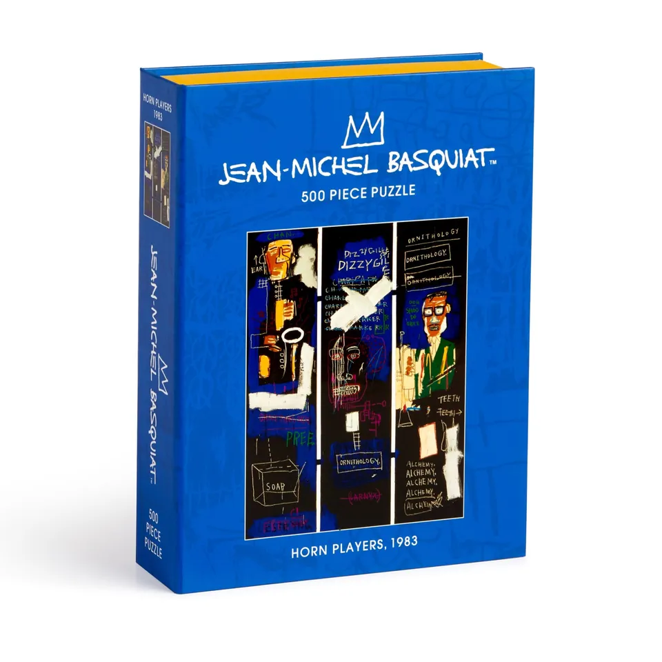 galison-basquiat-horn-players-500-teile-puzzle-buchbox-kunst image 1