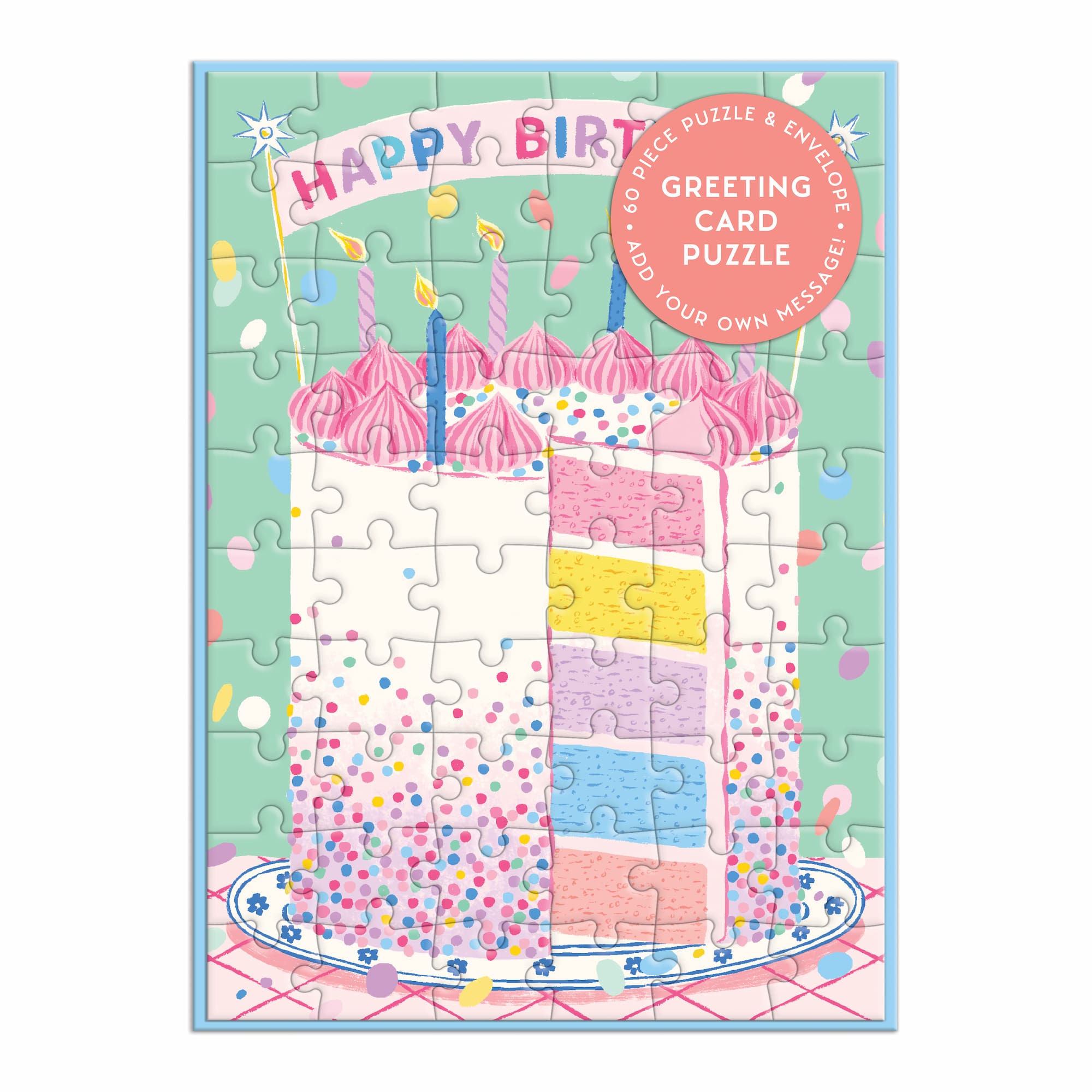 galison-confetti-birthday-cake-gru-karten-puzzle-60-teile-geburtstagstorte image 1