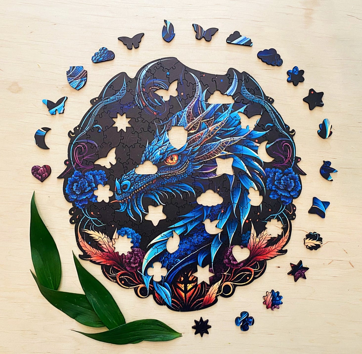 milliwood-peace-and-harmony-mystery-holzpuzzle-206-teile-drache image 2